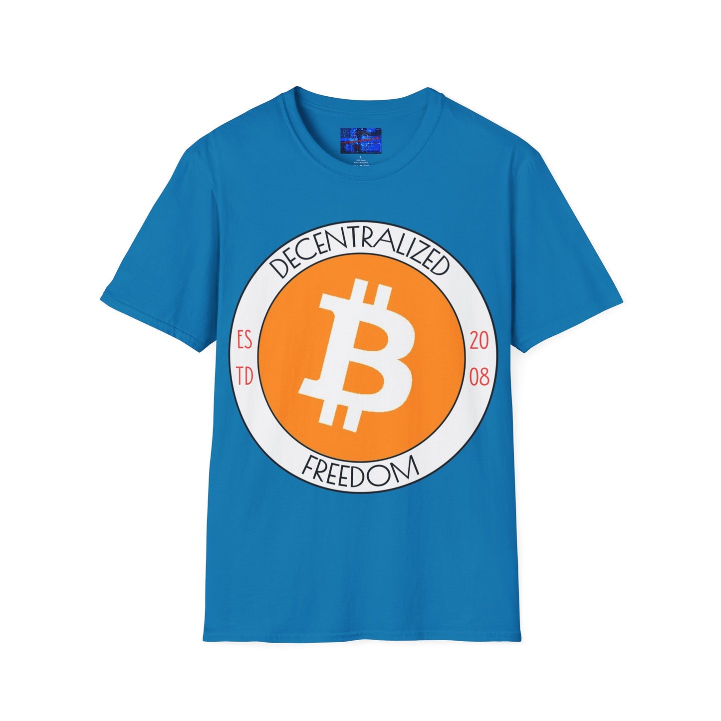 Bitcoin Decentralized Freedom DKcolors Unisex T-Shirt by cypherpunkgear.com