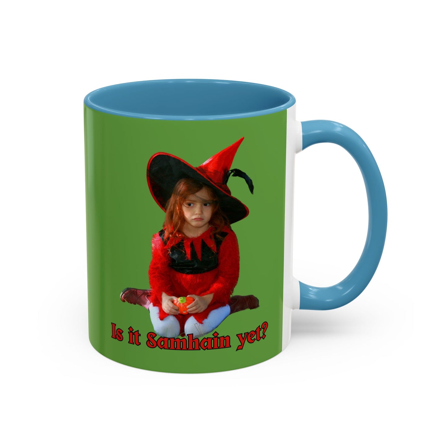 Is it Samhain yet? Green Accent Mug by CreepyCrafts.boo