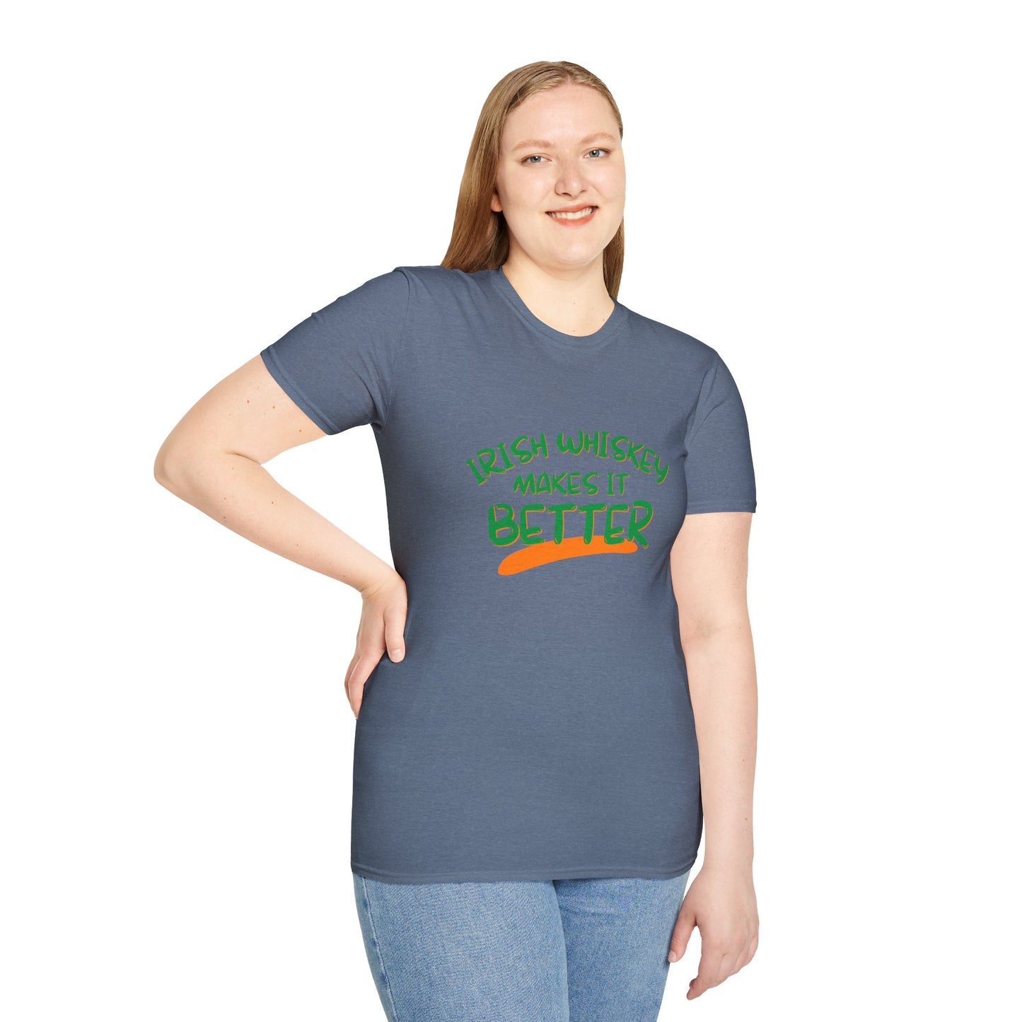 Irish Whiskey makes it better GNfont DKcolors Unisex T-Shirt by cypherpunkgear.com