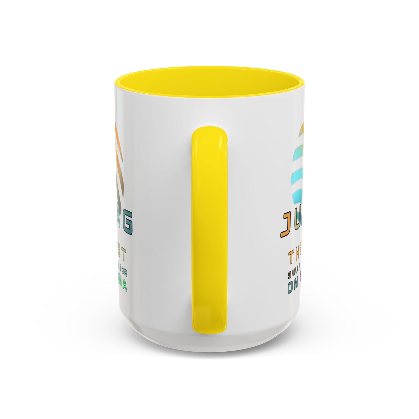 Jupiter (JUP) the best aggregator on Solana White Accent Mug by cypherpunkgear.com