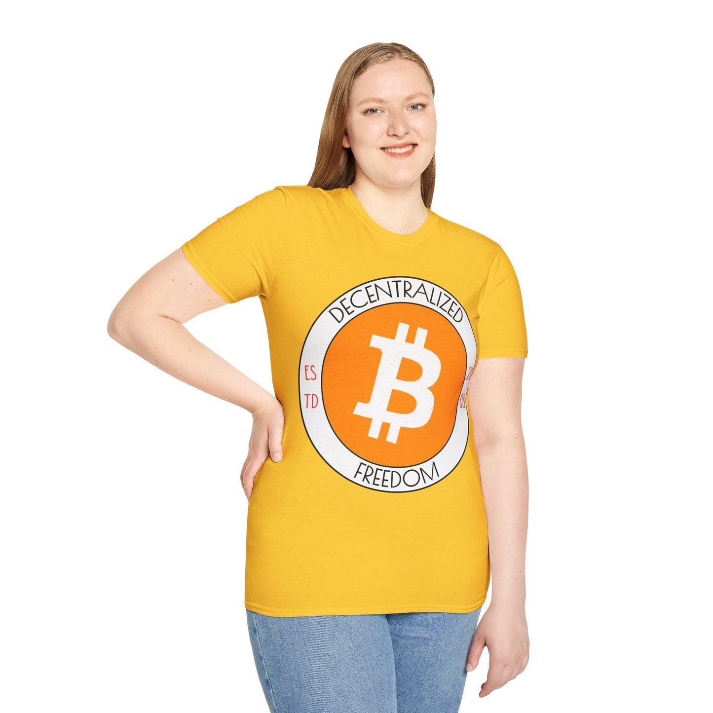 Bitcoin Decentralized Freedom LTcolors Unisex T-Shirt by cypherpunkgear.com