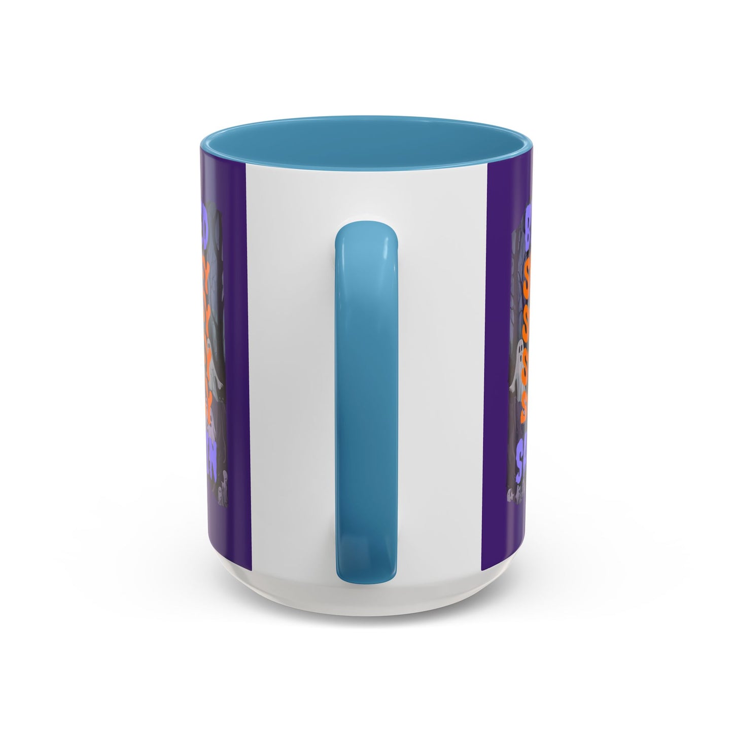 Spooky Blessed Samhain Ghost Purple font Accent Mug by CreepyCrafts.boo