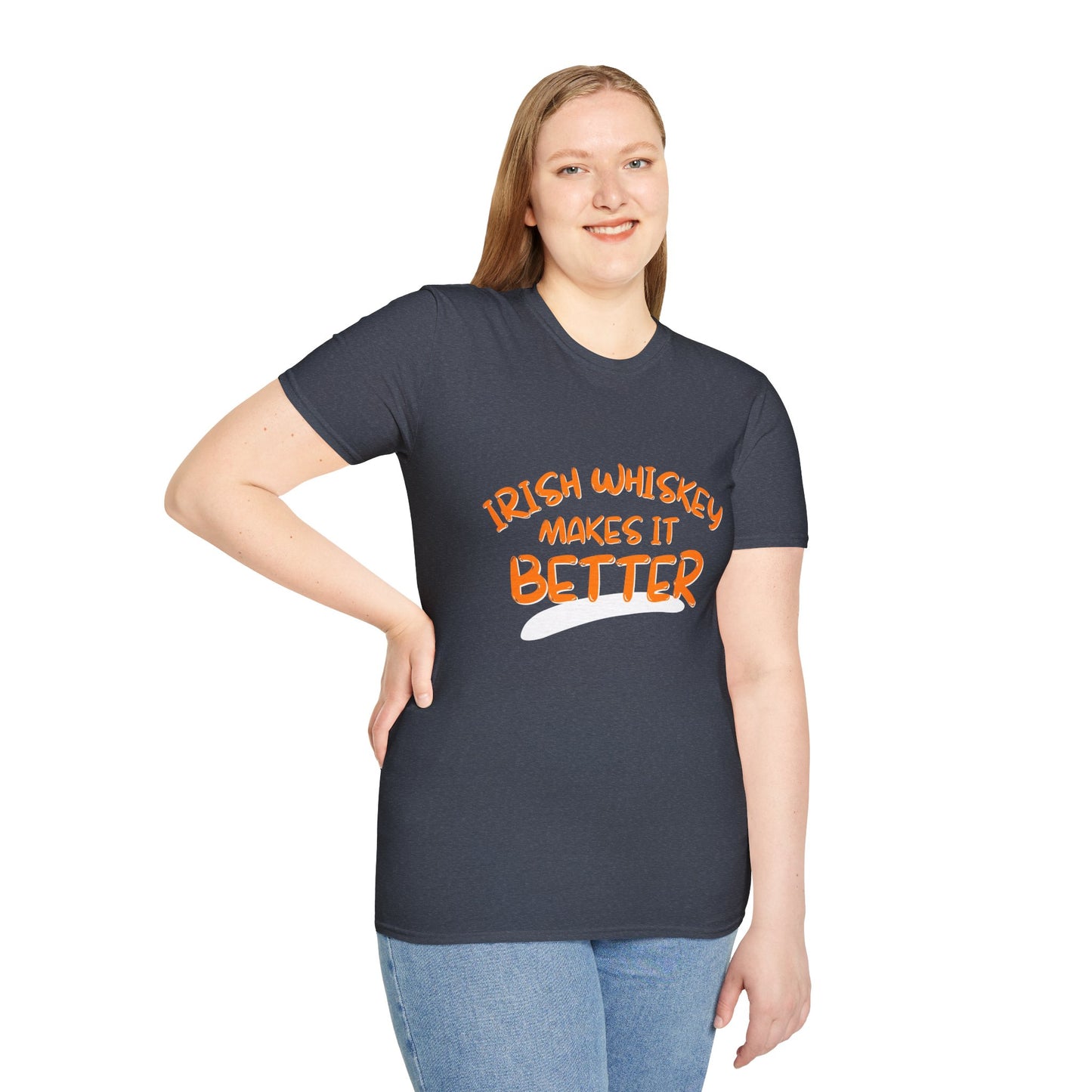 Irish Whiskey makes it better OGfont DKcolors Unisex T-Shirt by cypherpunkgear.com