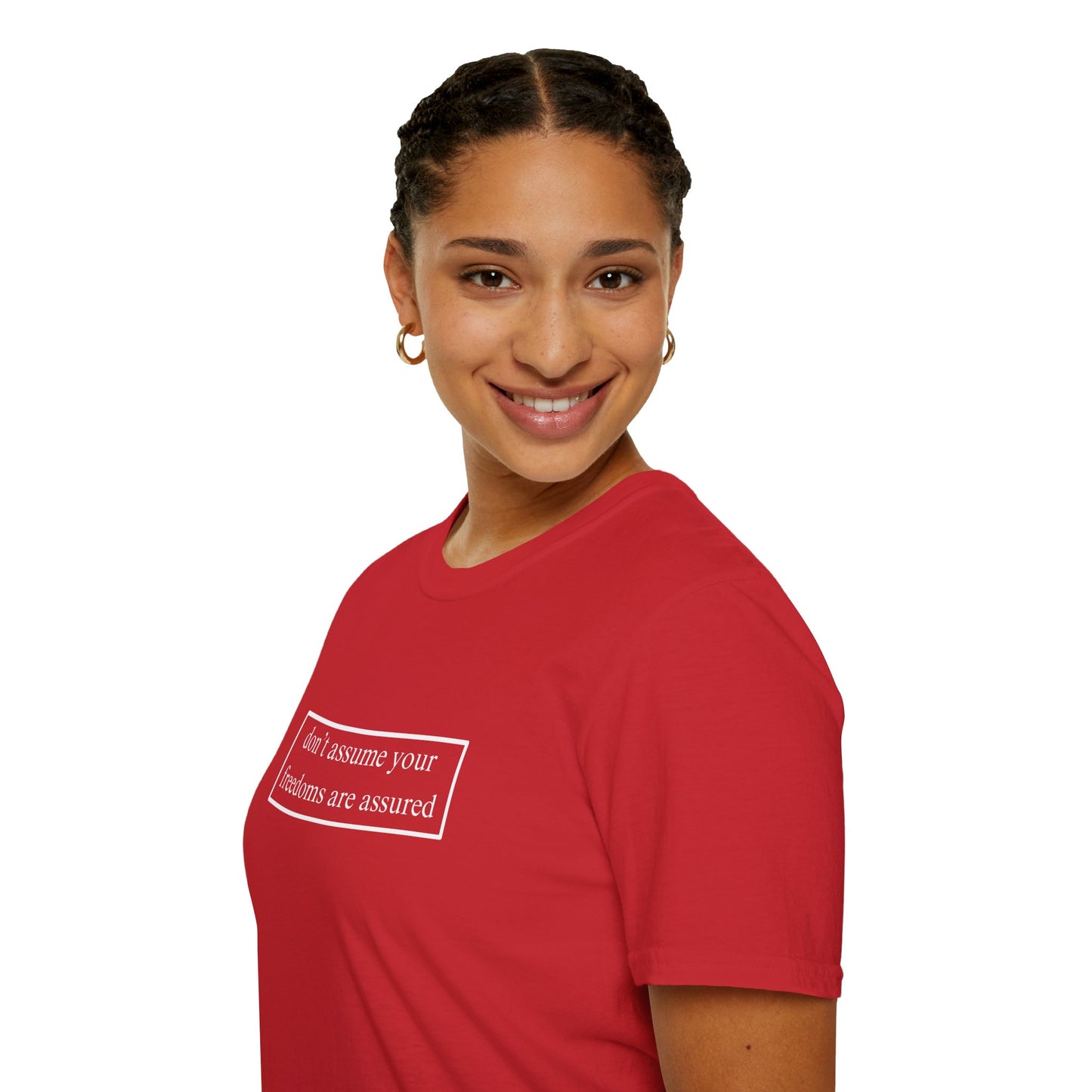 don't assume your freedoms are assured DKcolors Unisex T-Shirt by cypherpunkgear.com