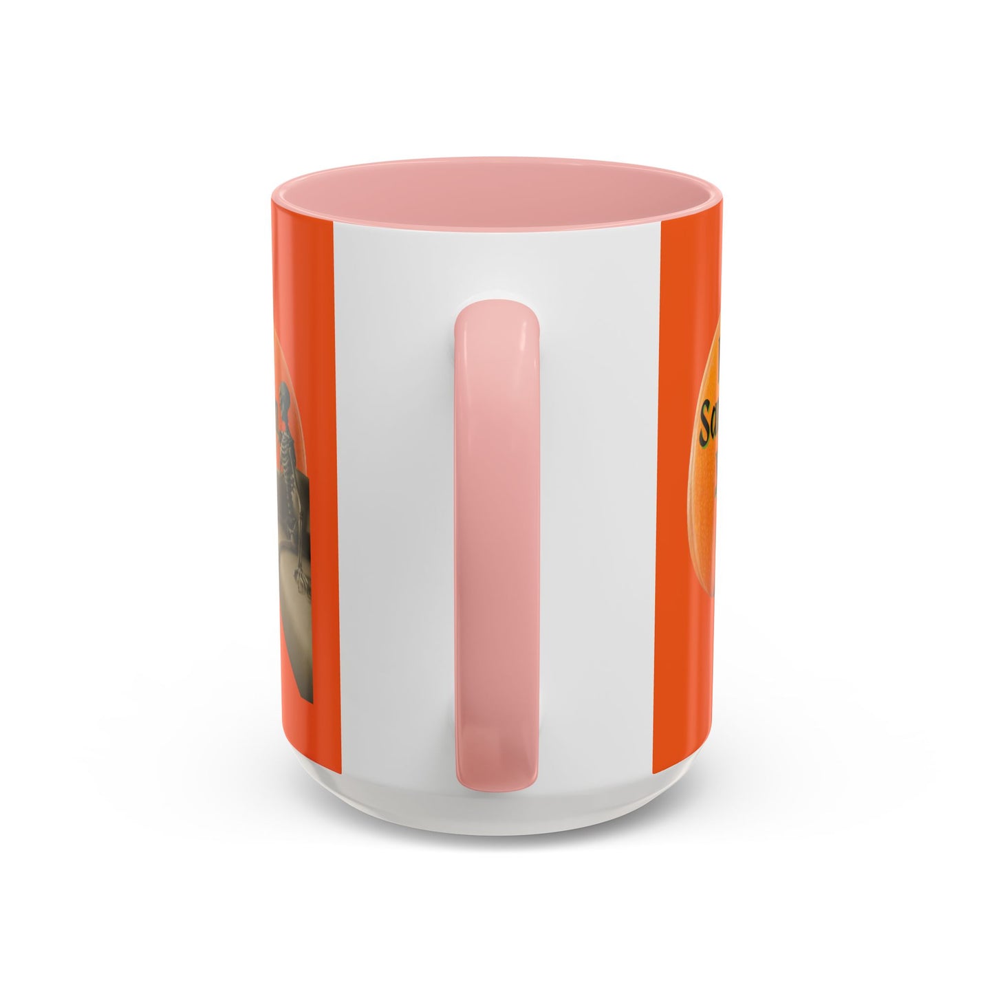 Is It Samhain Yet? Skeleton's Giant Pumpkin Orange Accent Mug by CreepyCrafts.boo