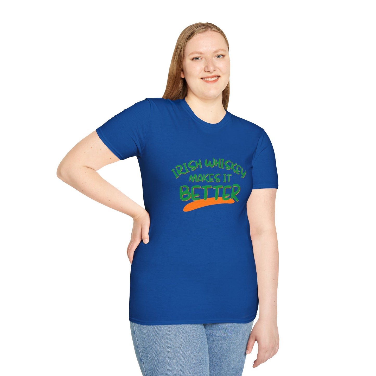 Irish Whiskey makes it better GNfont DKcolors Unisex T-Shirt by cypherpunkgear.com