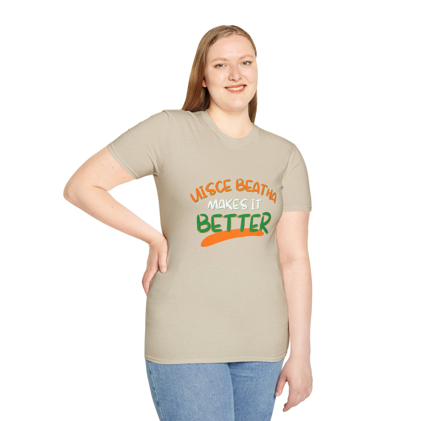 Uisce Beatha makes it better OWGfont LTcolors Unisex T-Shirt by cypherpunkgear.com