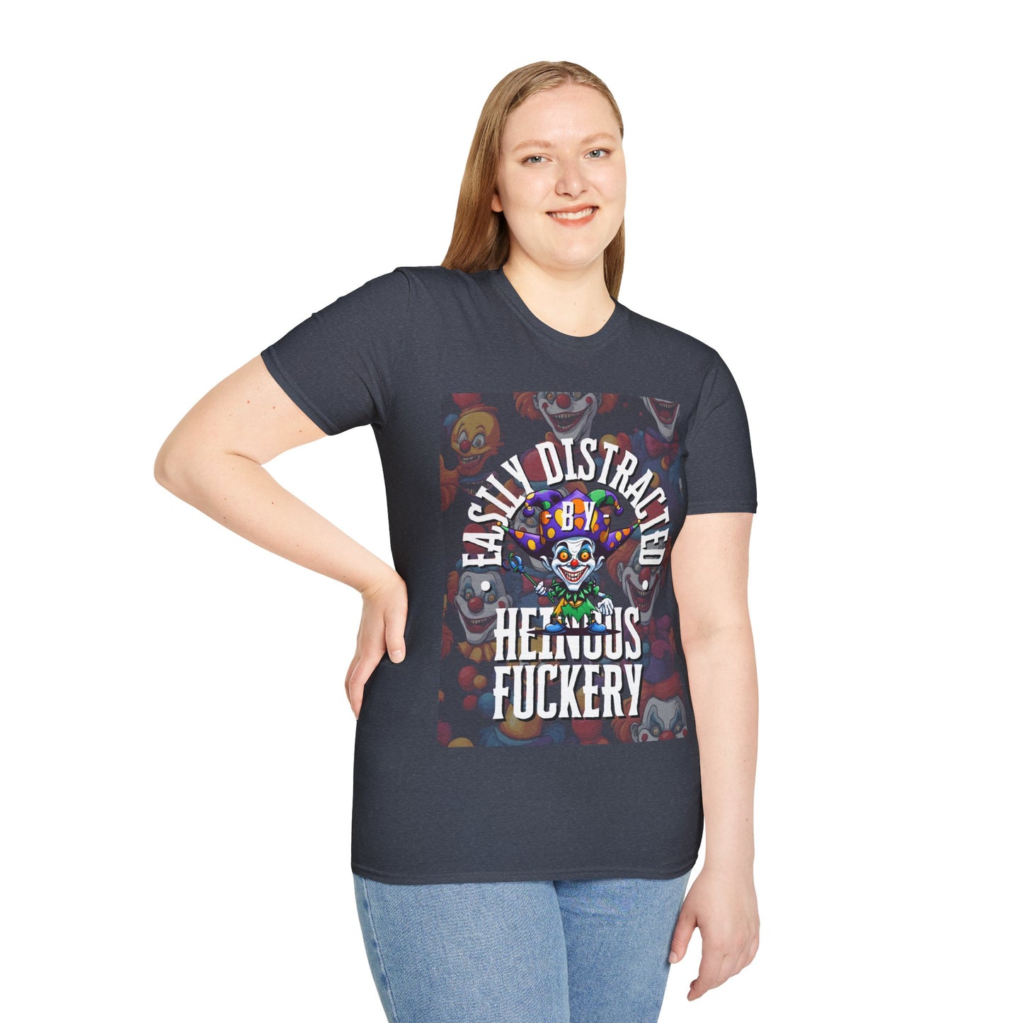 Easily Distracted by Heinous Fuckery Little Jincs DKcolors Unisex T-Shirt by cypherpunkgear.com