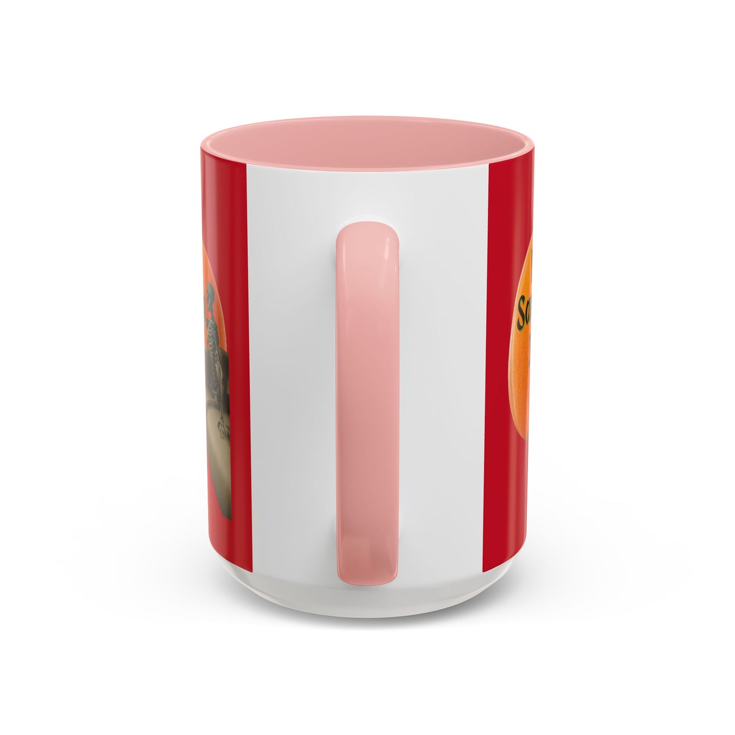 Is It Samhain Yet? Skeleton's Giant Pumpkin Red Accent Mug by CreepyCrafts.boo