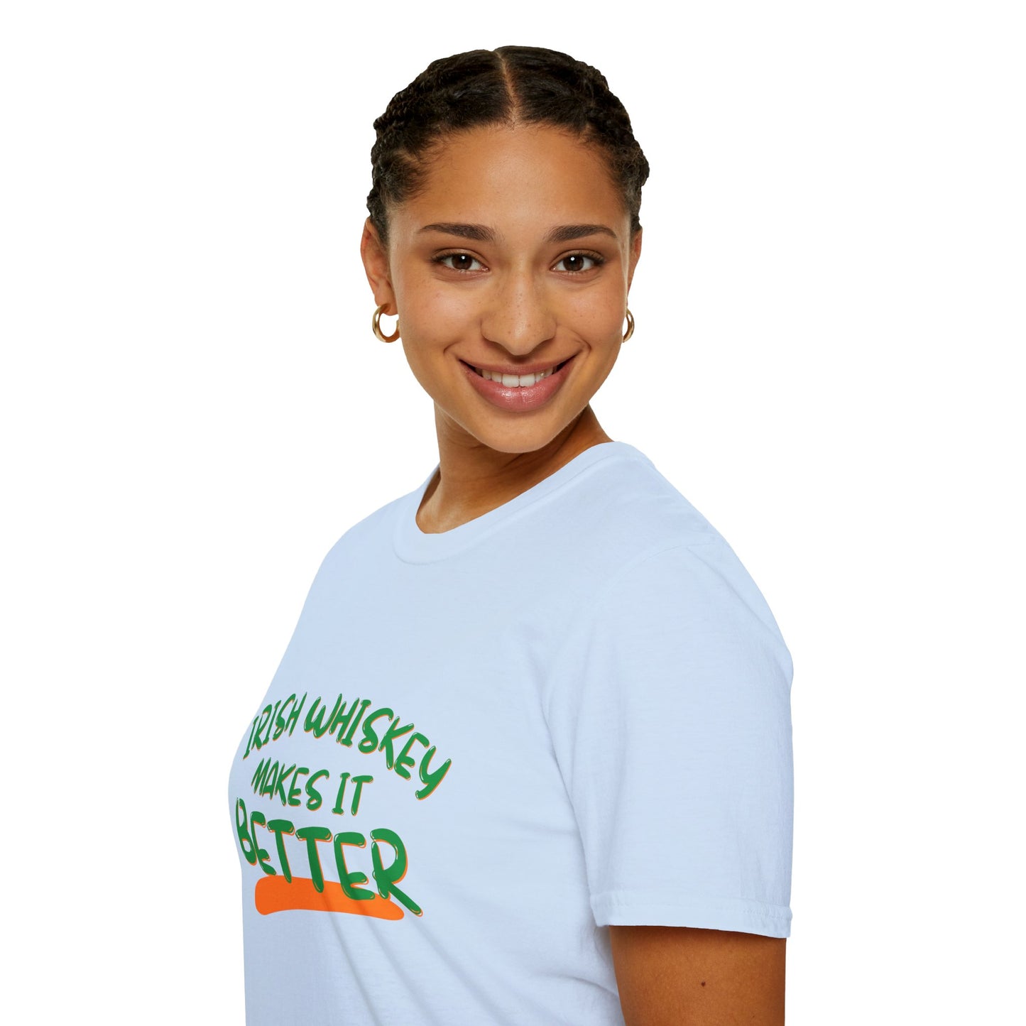 Irish Whiskey makes it better GNfont LTcolors Unisex T-Shirt by cypherpunkgear.com