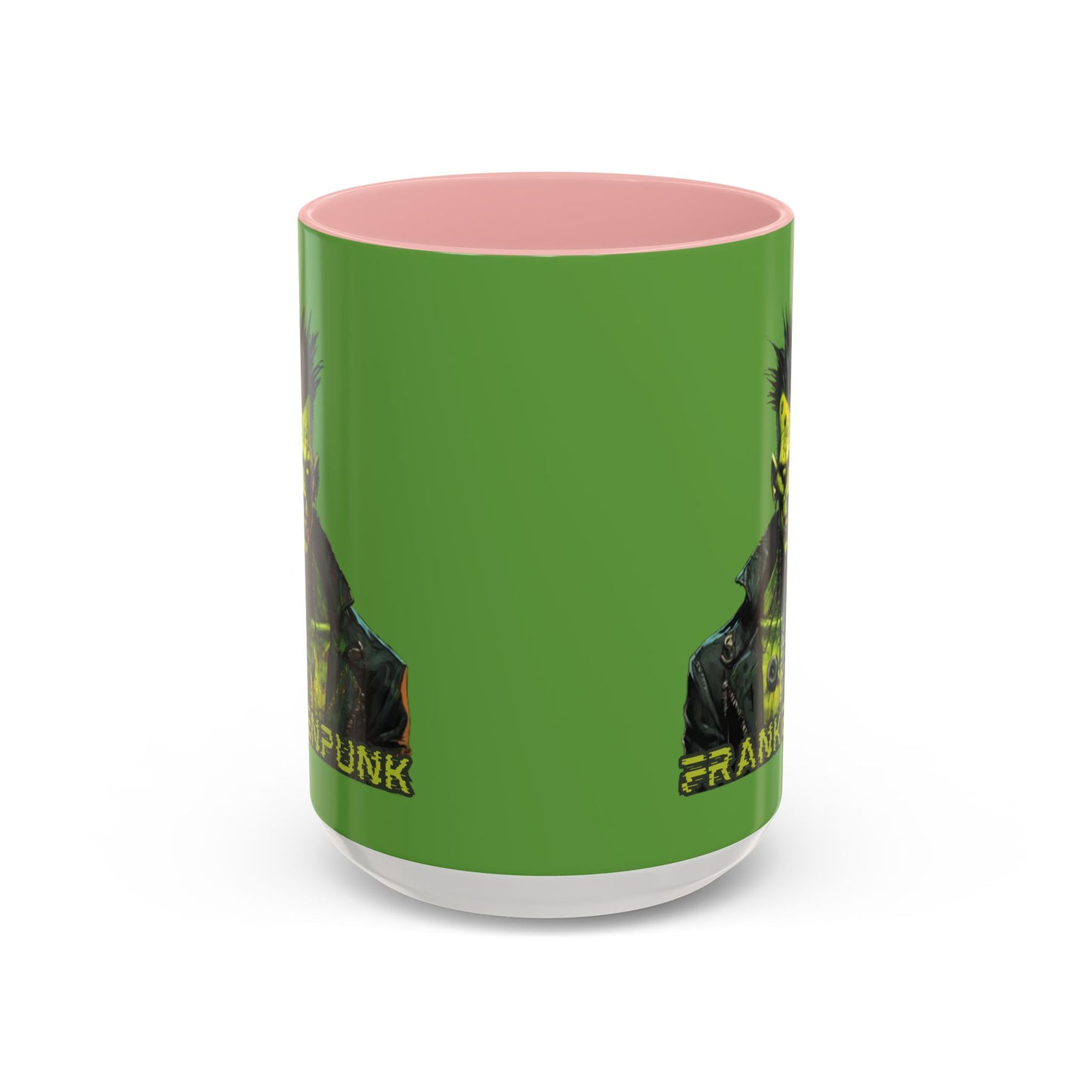 Frankenpunk Green Accent Mug by CreepyCrafts.boo