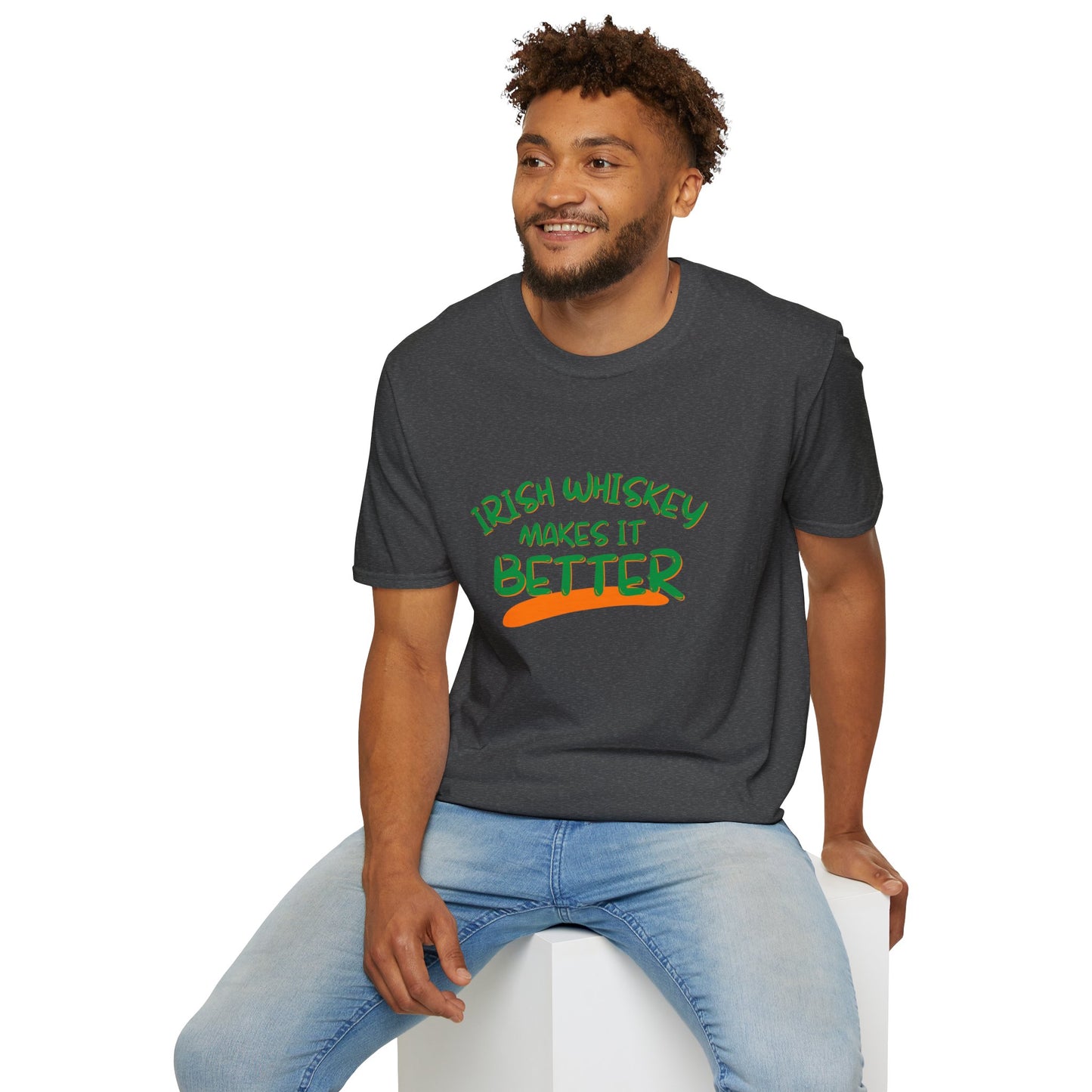 Irish Whiskey makes it better GNfont DKcolors Unisex T-Shirt by cypherpunkgear.com