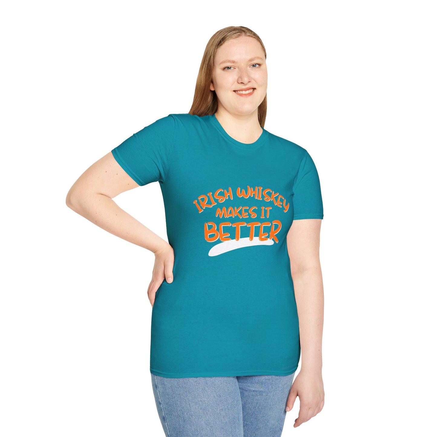 Irish Whiskey makes it better OGfont DKcolors Unisex T-Shirt by cypherpunkgear.com