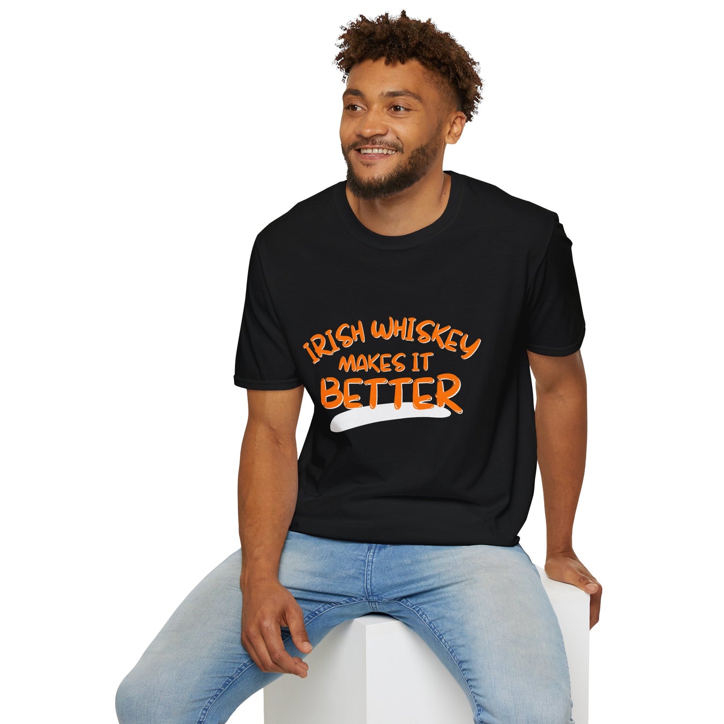 Irish Whiskey makes it better OGfont DKcolors Unisex T-Shirt by cypherpunkgear.com
