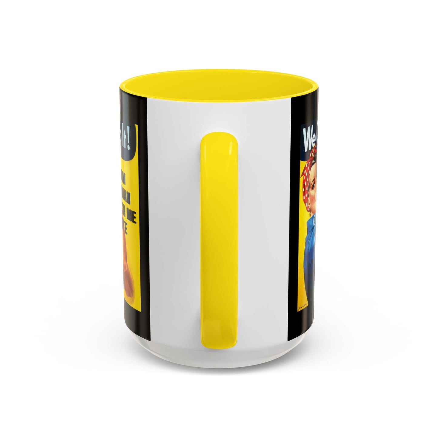 I Am Woman Watch Me Vote Rosie Black Accent Mug by cypherpunkgear.com