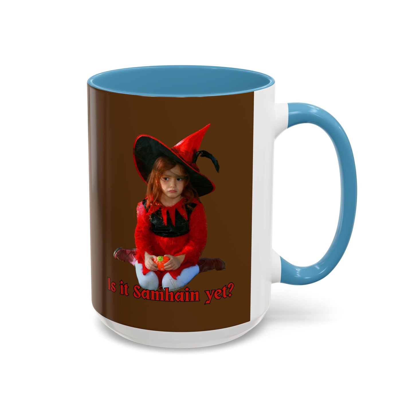 Is it Samhain yet? Brown Accent Mug by CreepyCrafts.boo
