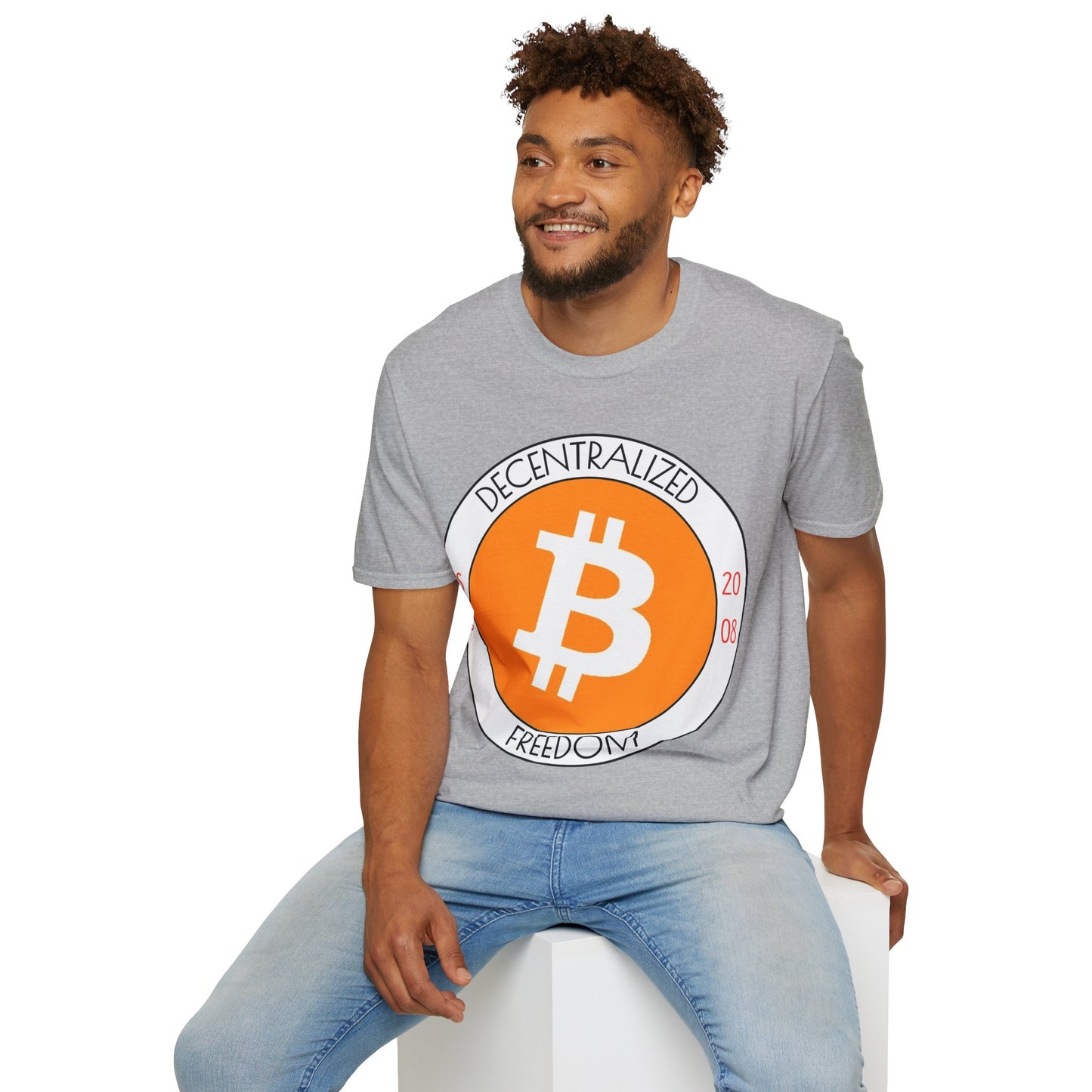 Bitcoin Decentralized Freedom LTcolors Unisex T-Shirt by cypherpunkgear.com