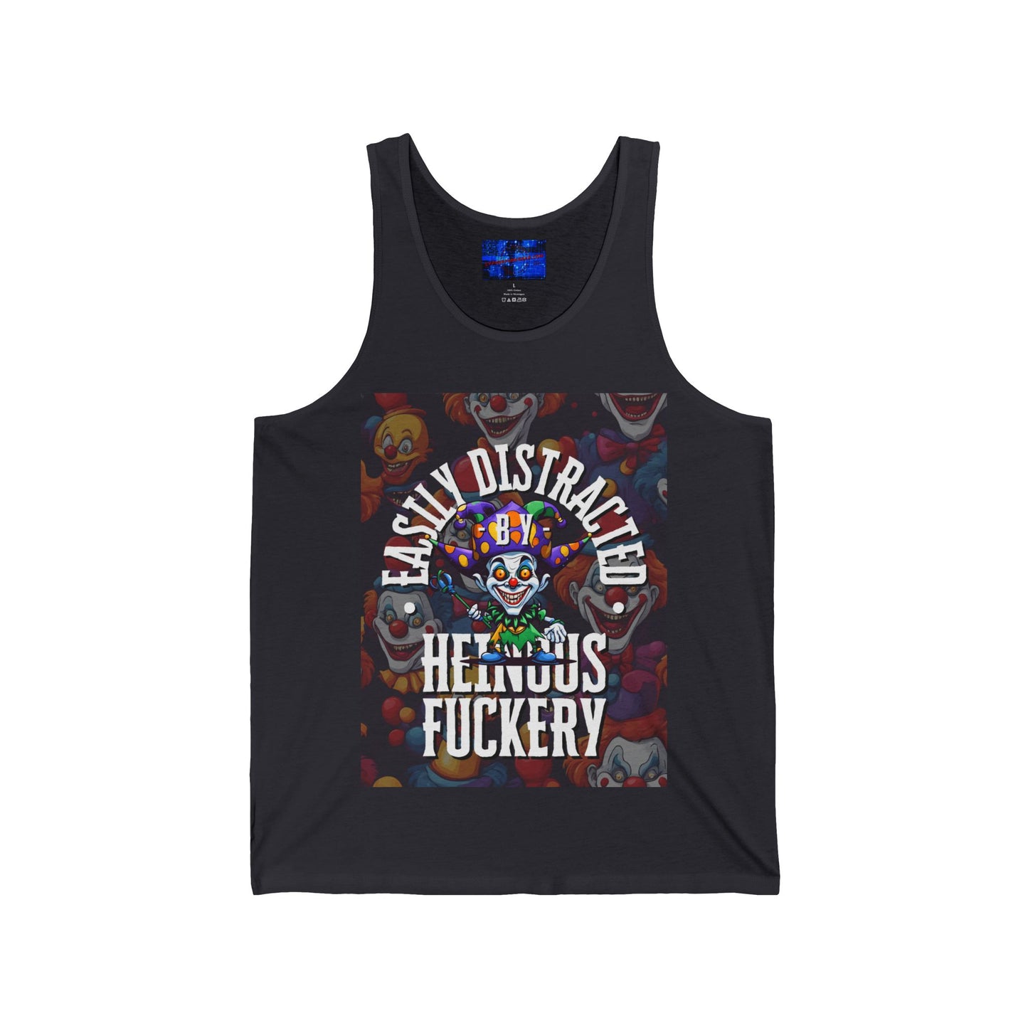 Easily Distracted by Heinous Fuckery Little Jincs Unisex Jersey Tank Top by cypherpunkgear.com
