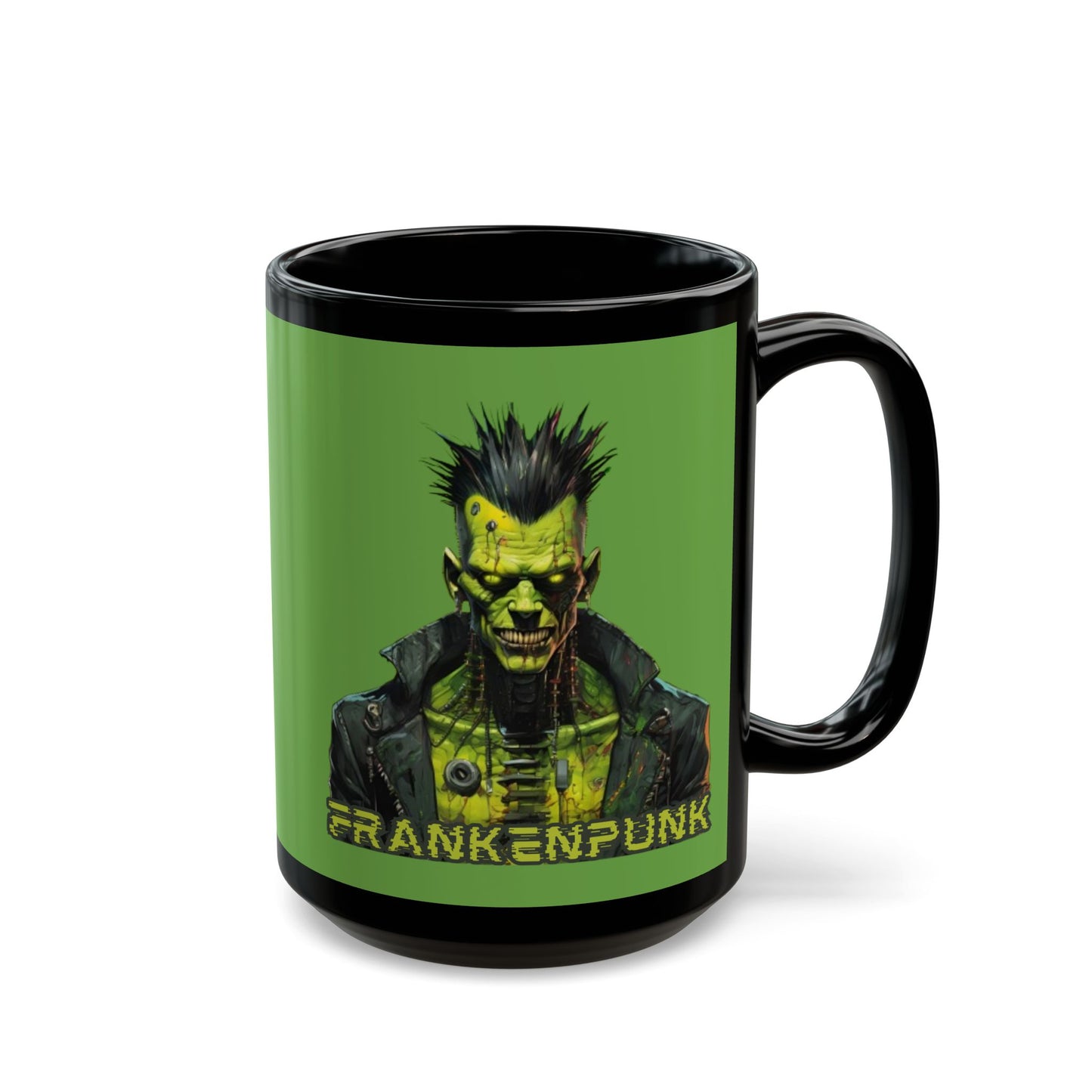 Frankenpunk Green Mug by CreepyCrafts.boo