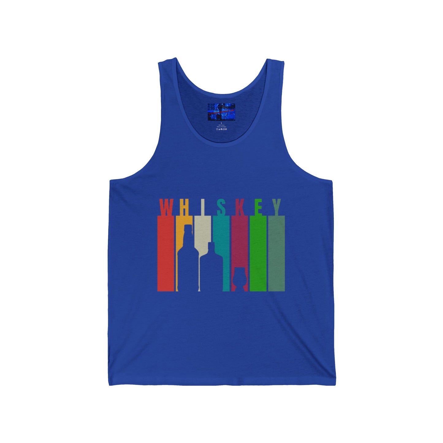 Whiskey spelled with an 'e' Unisex Jersey Tank Top by cypherpunkgear.com