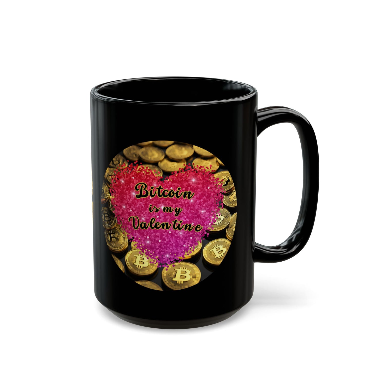Bitcoin is My Valentine Black Mug by cypherpunkgear.com