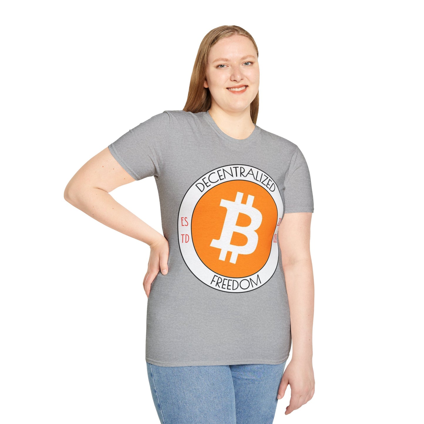 Bitcoin Decentralized Freedom LTcolors Unisex T-Shirt by cypherpunkgear.com