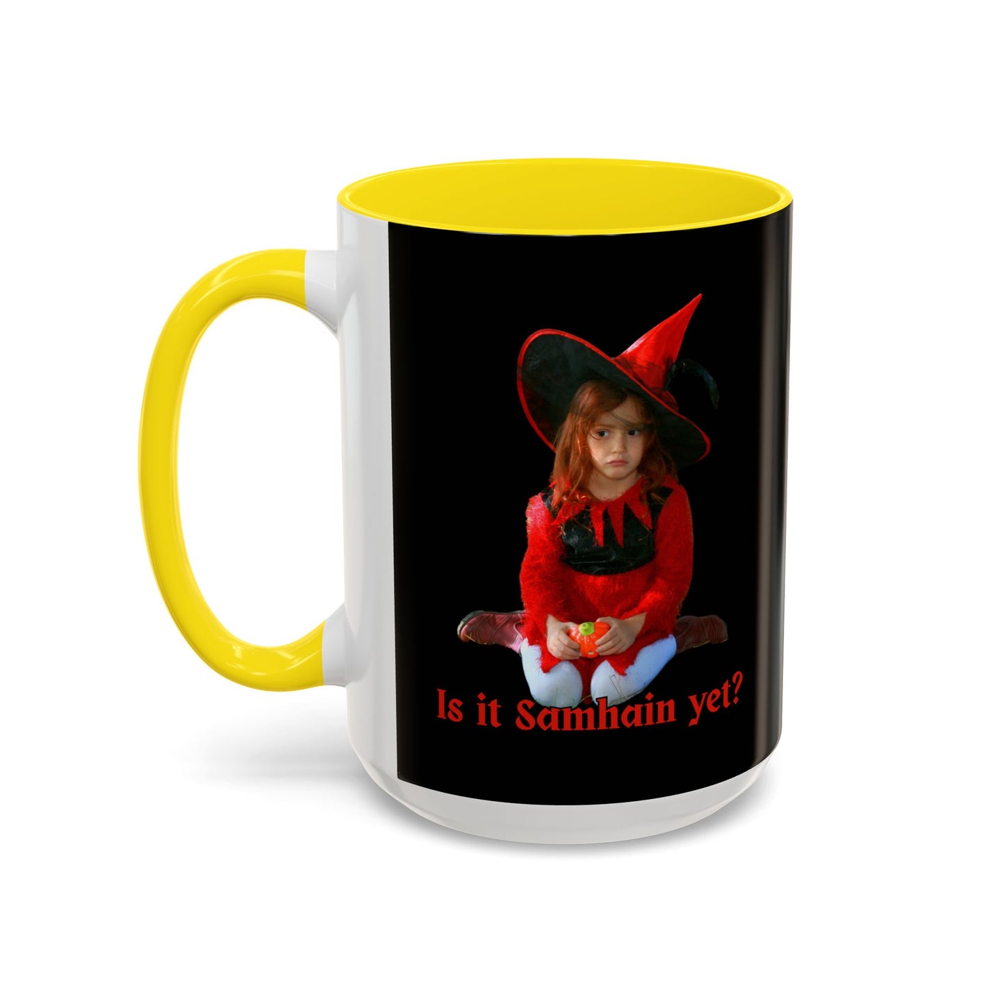 Is it Samhain yet? Black Accent Mug by CreepyCrafts.boo