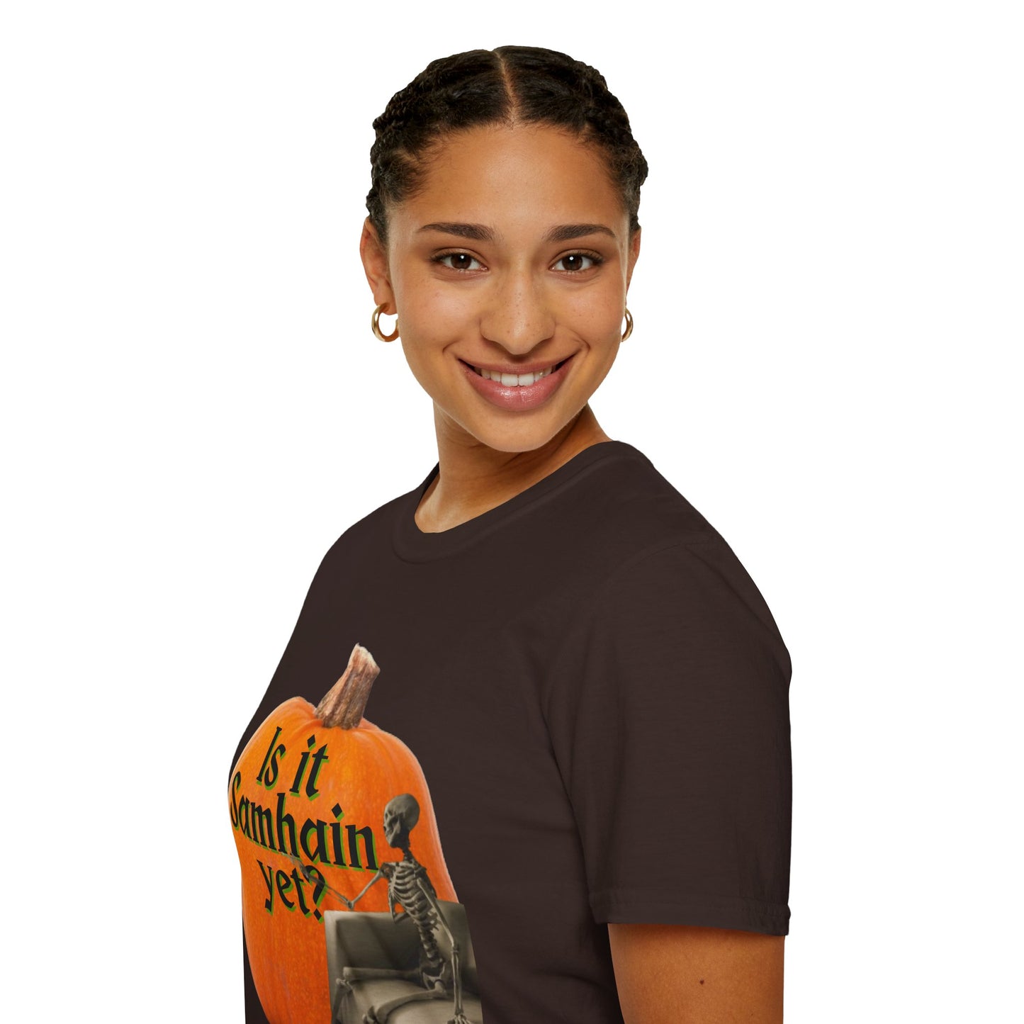 Is It Samhain Yet? Skeleton's Giant Pumpkin Dark colors Unisex T-Shirt by CreepyCrafts.boo