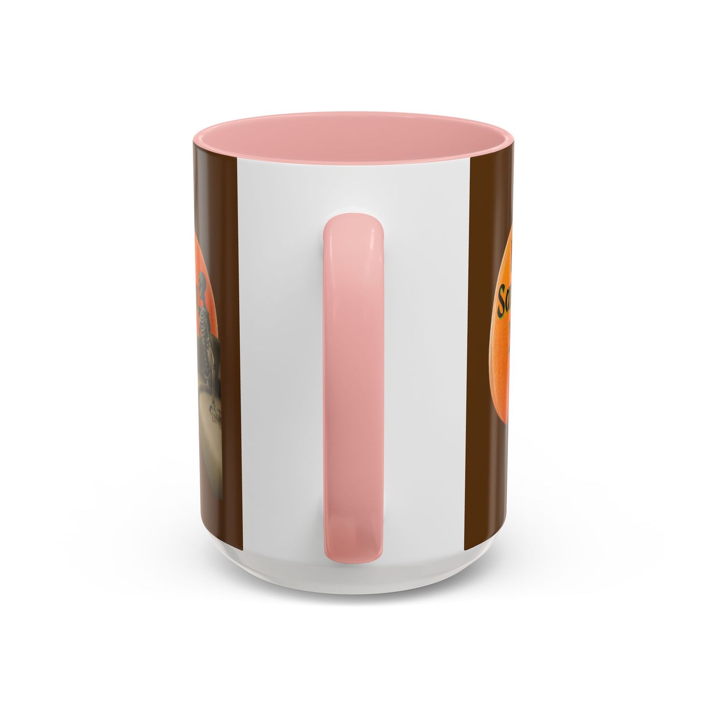 Is It Samhain Yet? Skeleton's Giant Pumpkin Brown Accent Mug by CreepyCrafts.boo