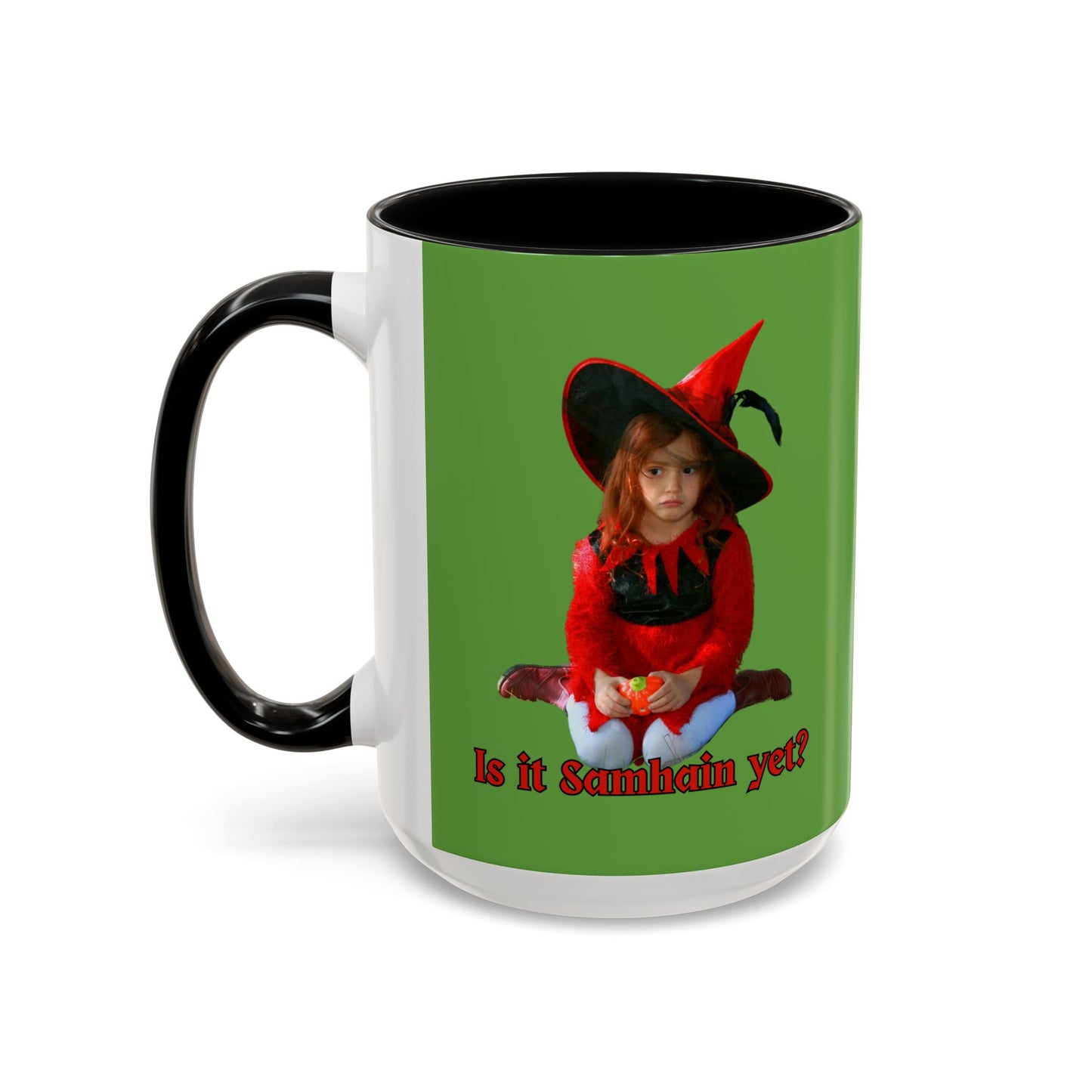 Is it Samhain yet? Green Accent Mug by CreepyCrafts.boo