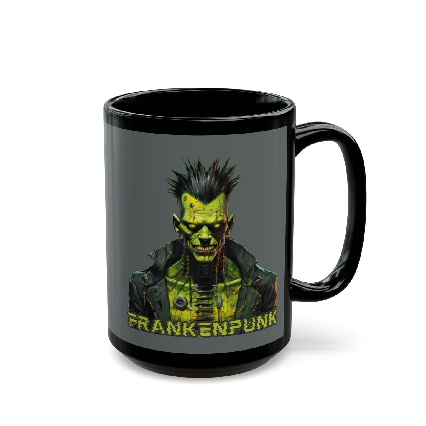 Frankenpunk Grey Mug by CreepyCrafts.boo
