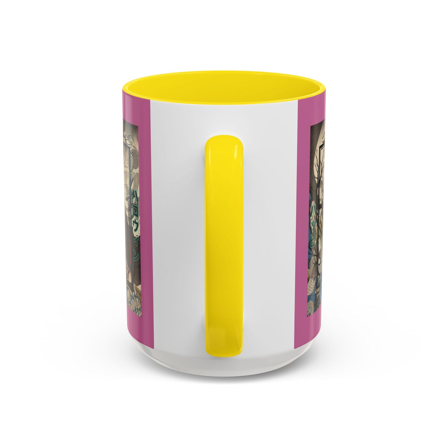 Yōkai Happy Halloween Pink Accent Mug by CreepyCrafts.boo