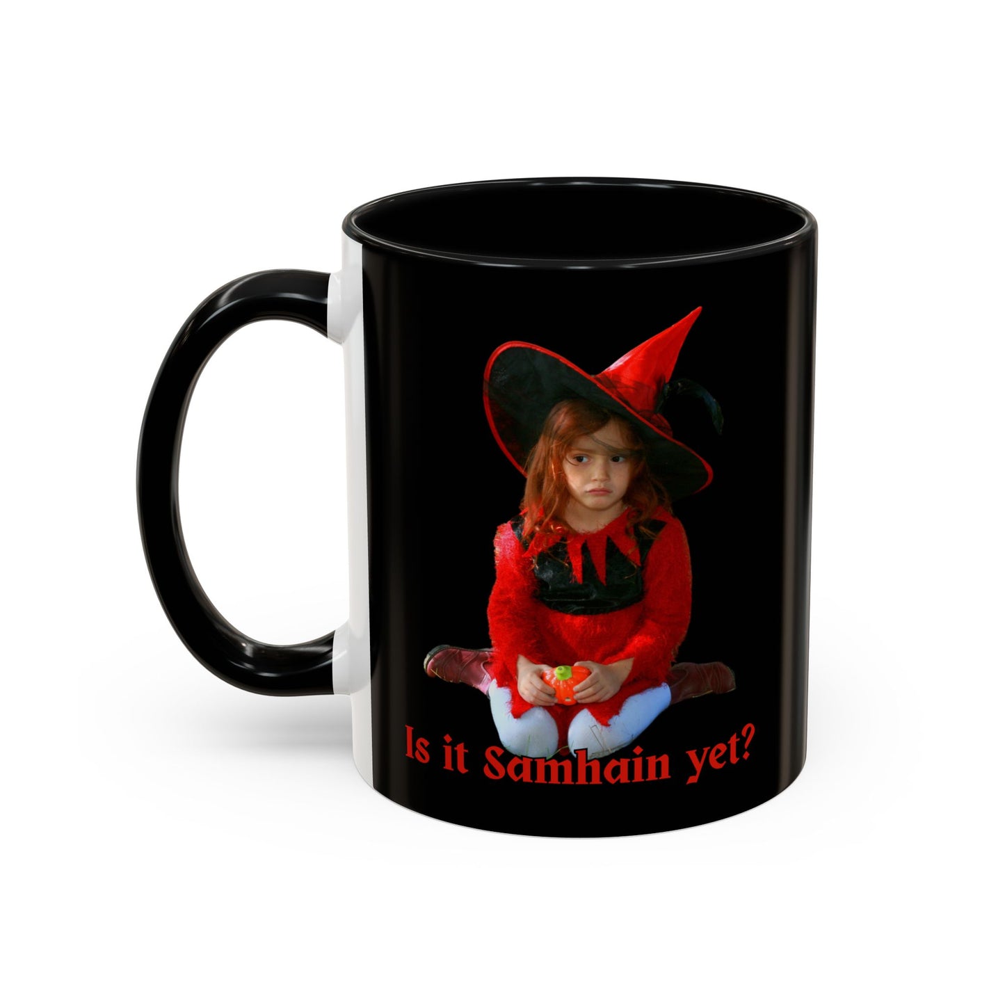 Is it Samhain yet? Black Accent Mug by CreepyCrafts.boo
