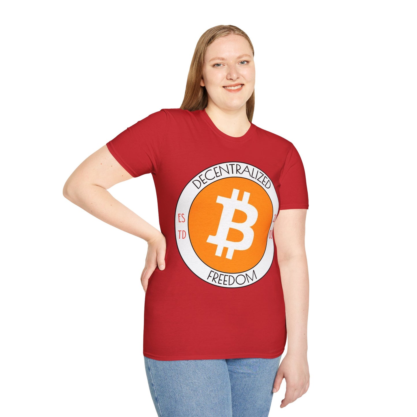 Bitcoin Decentralized Freedom LTcolors Unisex T-Shirt by cypherpunkgear.com