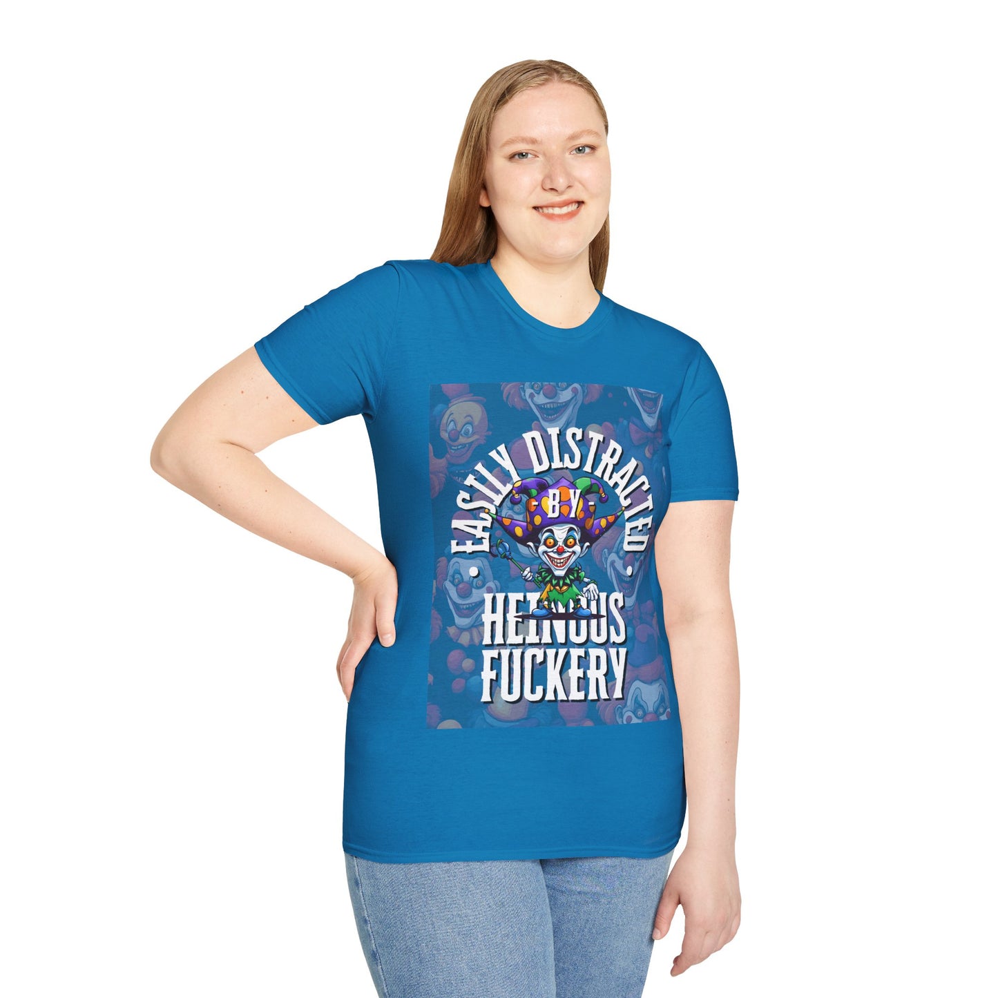 Easily Distracted by Heinous Fuckery Little Jincs DKcolors Unisex T-Shirt by cypherpunkgear.com