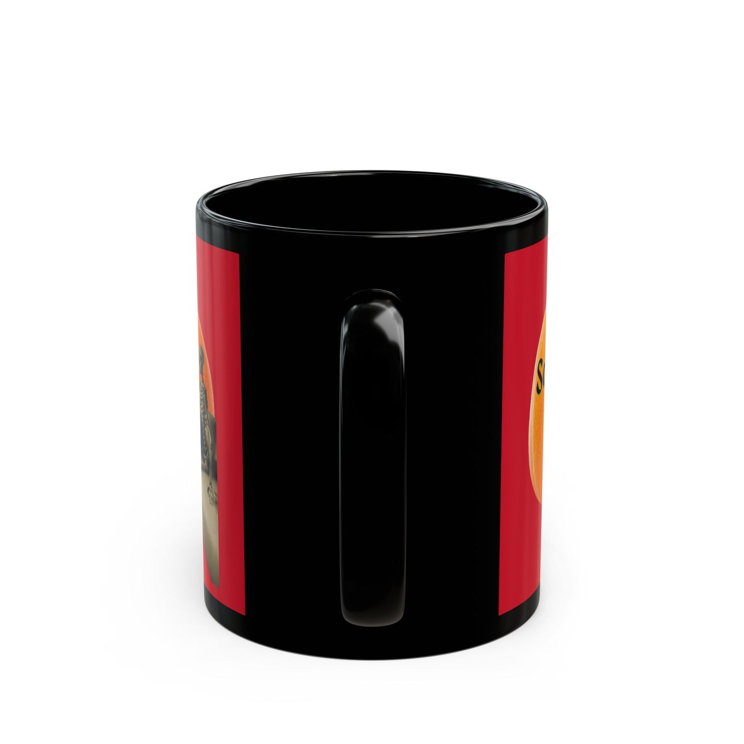 Is It Samhain Yet? Skeleton's Giant Pumpkin Red Mug by CreepyCrafts.boo
