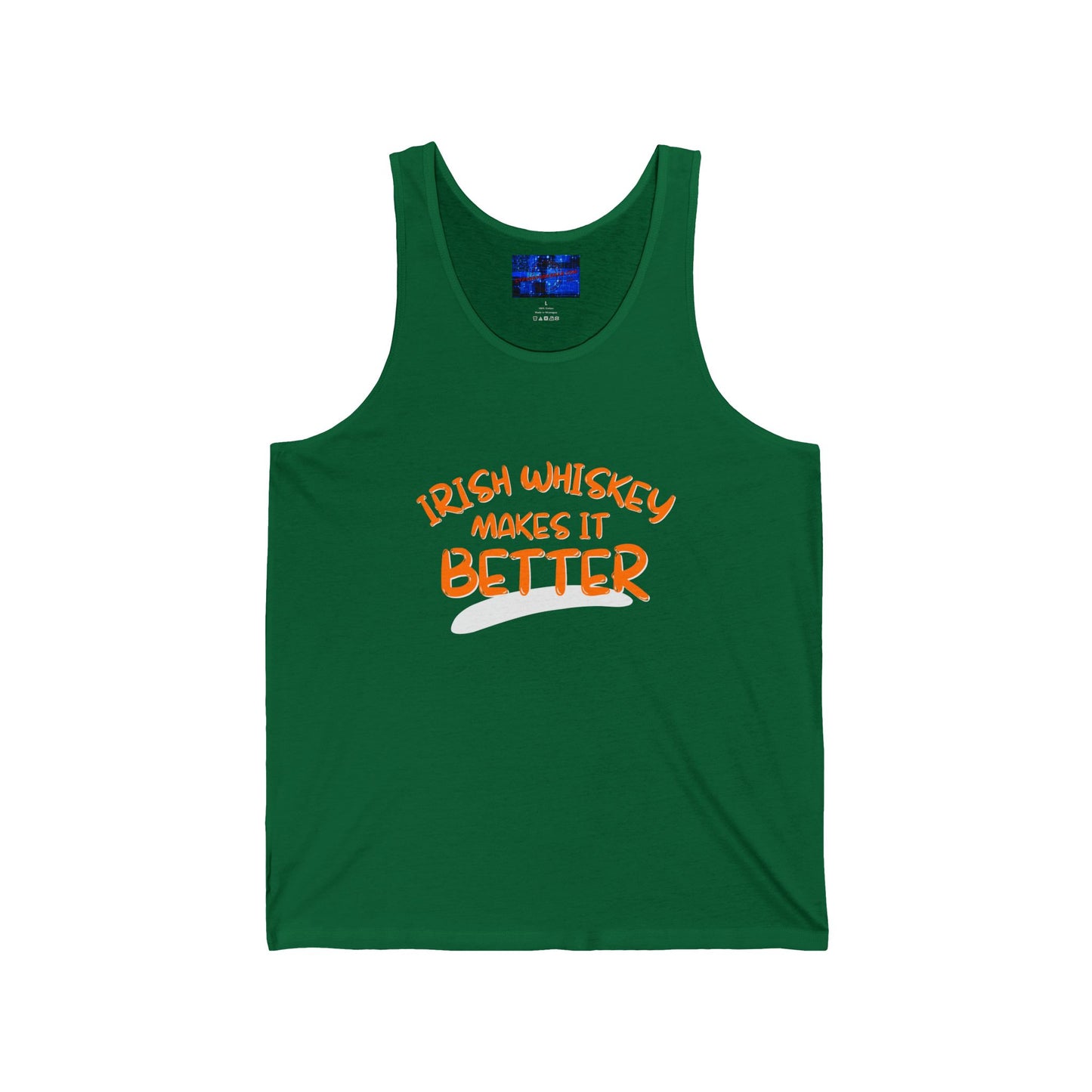 Irish Whiskey makes it better OGfont Unisex Jersey Tank Top by cypherpunkgear.com