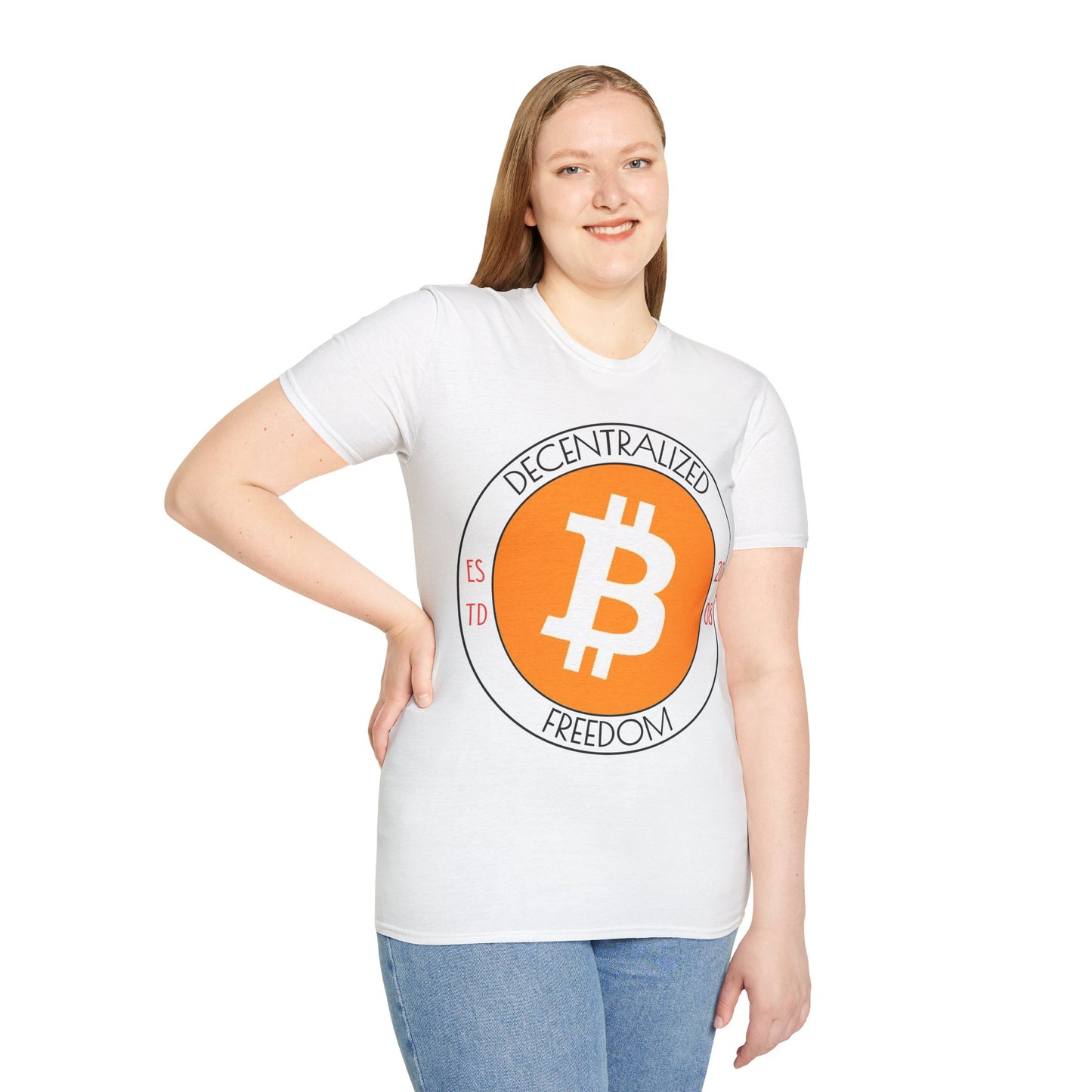 Bitcoin Decentralized Freedom LTcolors Unisex T-Shirt by cypherpunkgear.com