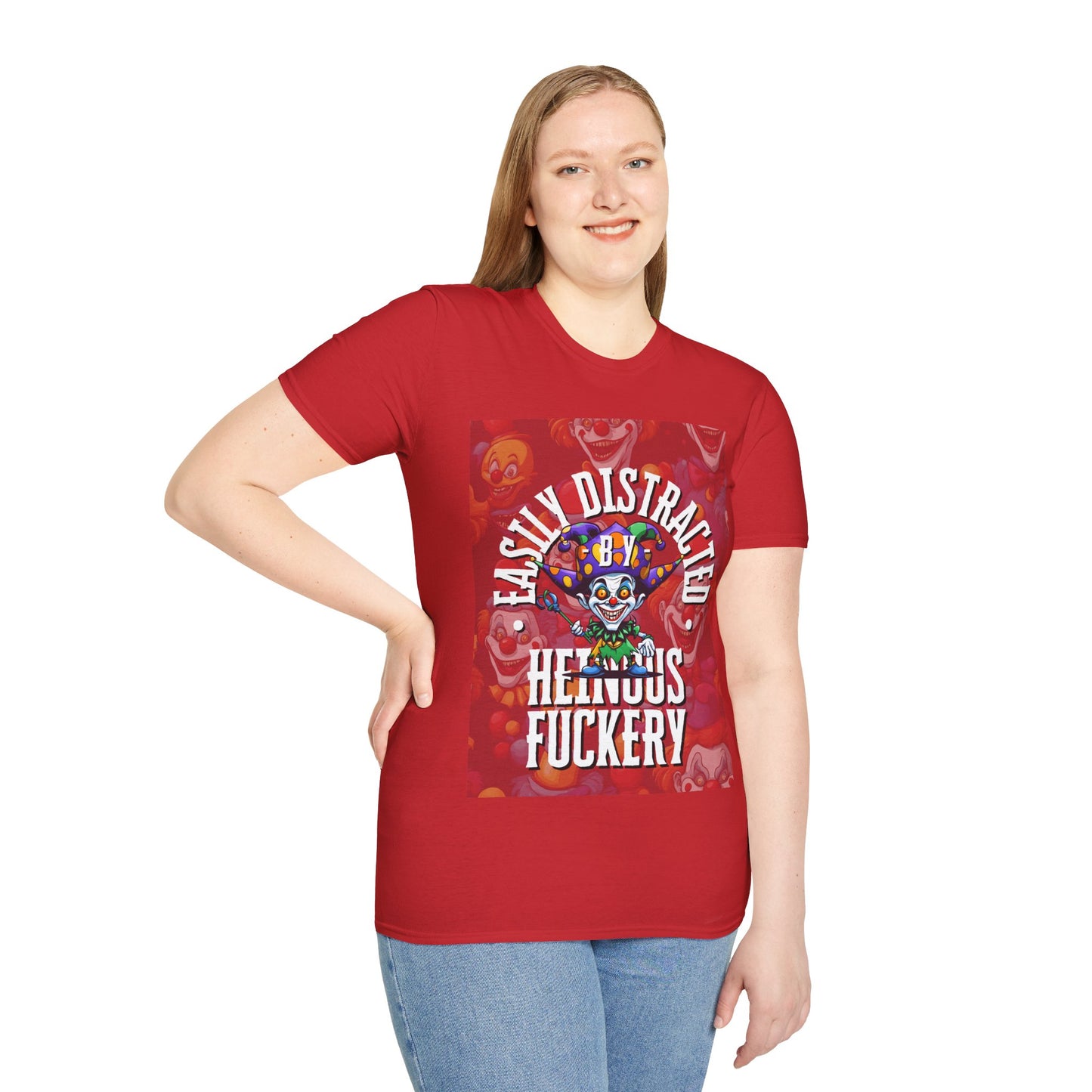 Easily Distracted by Heinous Fuckery Little Jincs LTcolors Unisex T-Shirt by cypherpunkgear.com