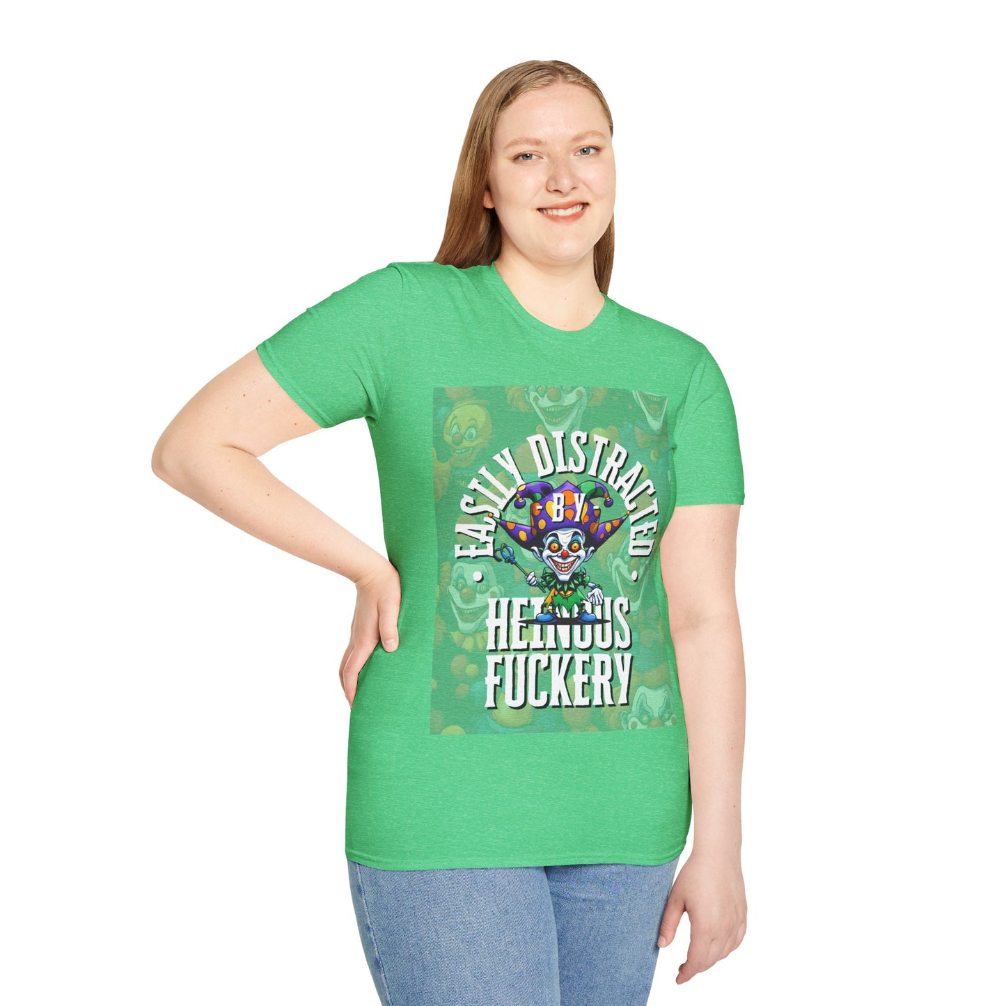 Easily Distracted by Heinous Fuckery Little Jincs DKcolors Unisex T-Shirt by cypherpunkgear.com