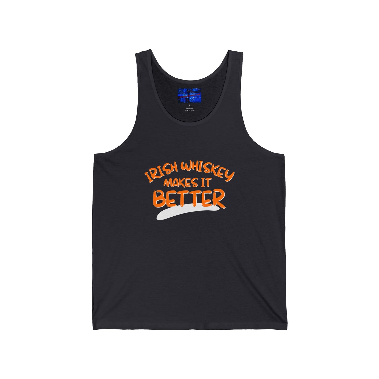 Irish Whiskey makes it better OGfont Unisex Jersey Tank Top by cypherpunkgear.com