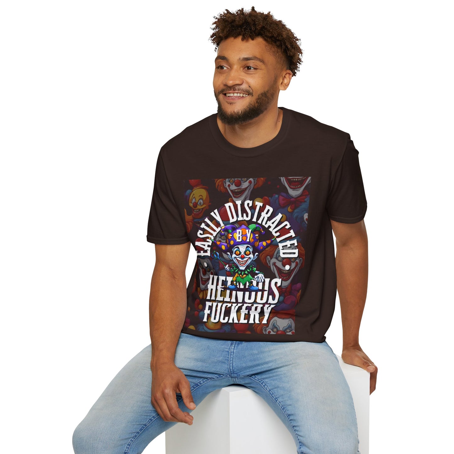 Easily Distracted by Heinous Fuckery Little Jincs DKcolors Unisex T-Shirt by cypherpunkgear.com