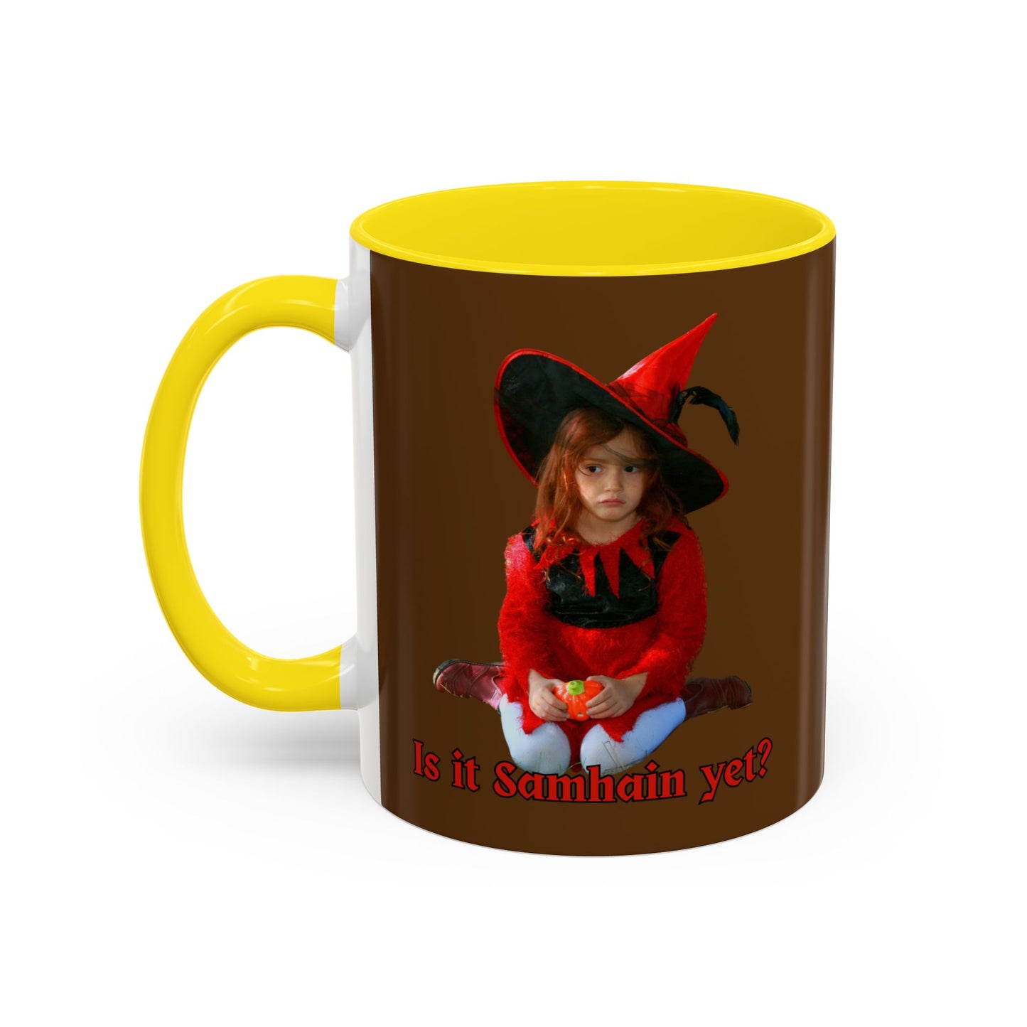 Is it Samhain yet? Brown Accent Mug by CreepyCrafts.boo