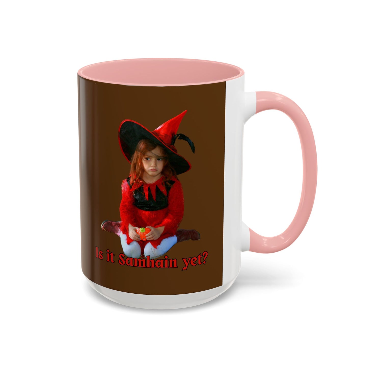 Is it Samhain yet? Brown Accent Mug by CreepyCrafts.boo