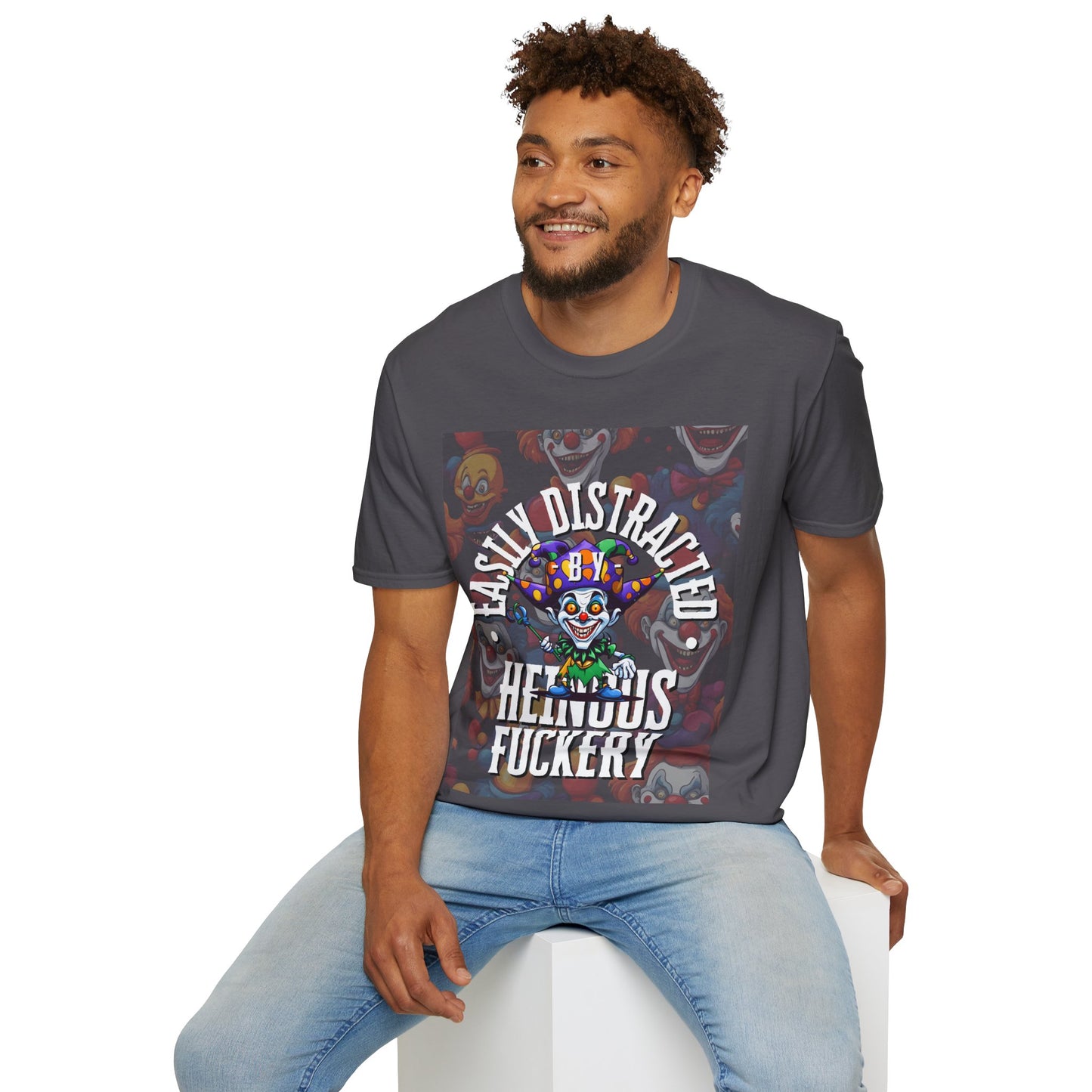 Easily Distracted by Heinous Fuckery Little Jincs DKcolors Unisex T-Shirt by cypherpunkgear.com