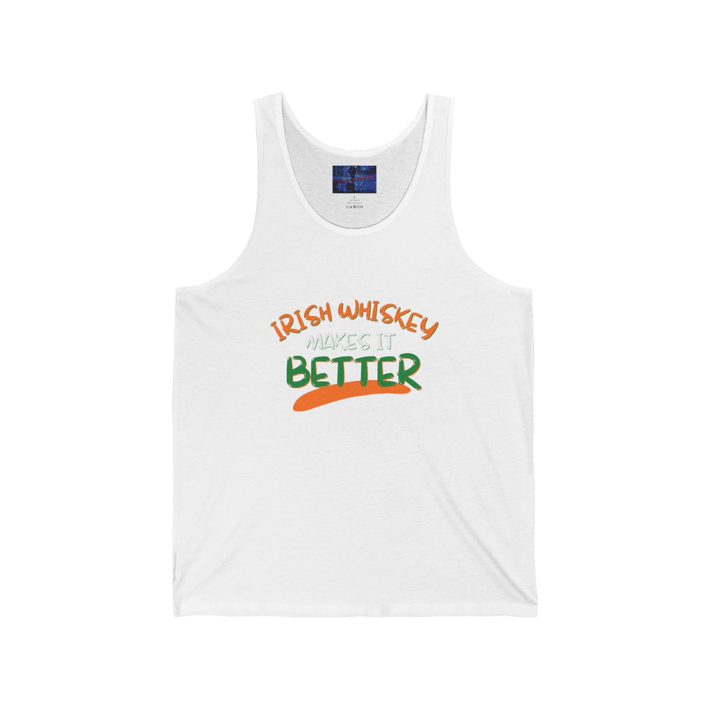 Irish Whiskey makes it better OWGfont Unisex Jersey Tank Top by cypherpunkgear.com