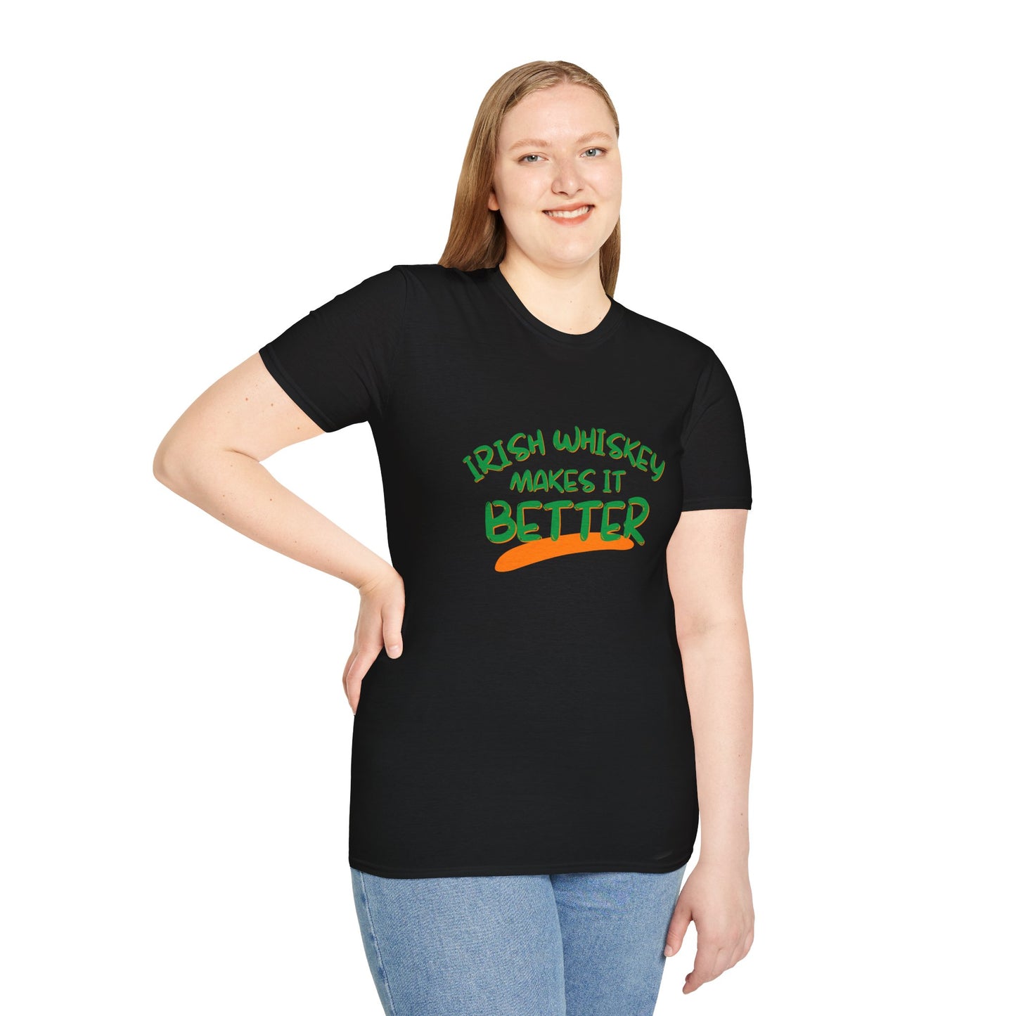 Irish Whiskey makes it better GNfont DKcolors Unisex T-Shirt by cypherpunkgear.com