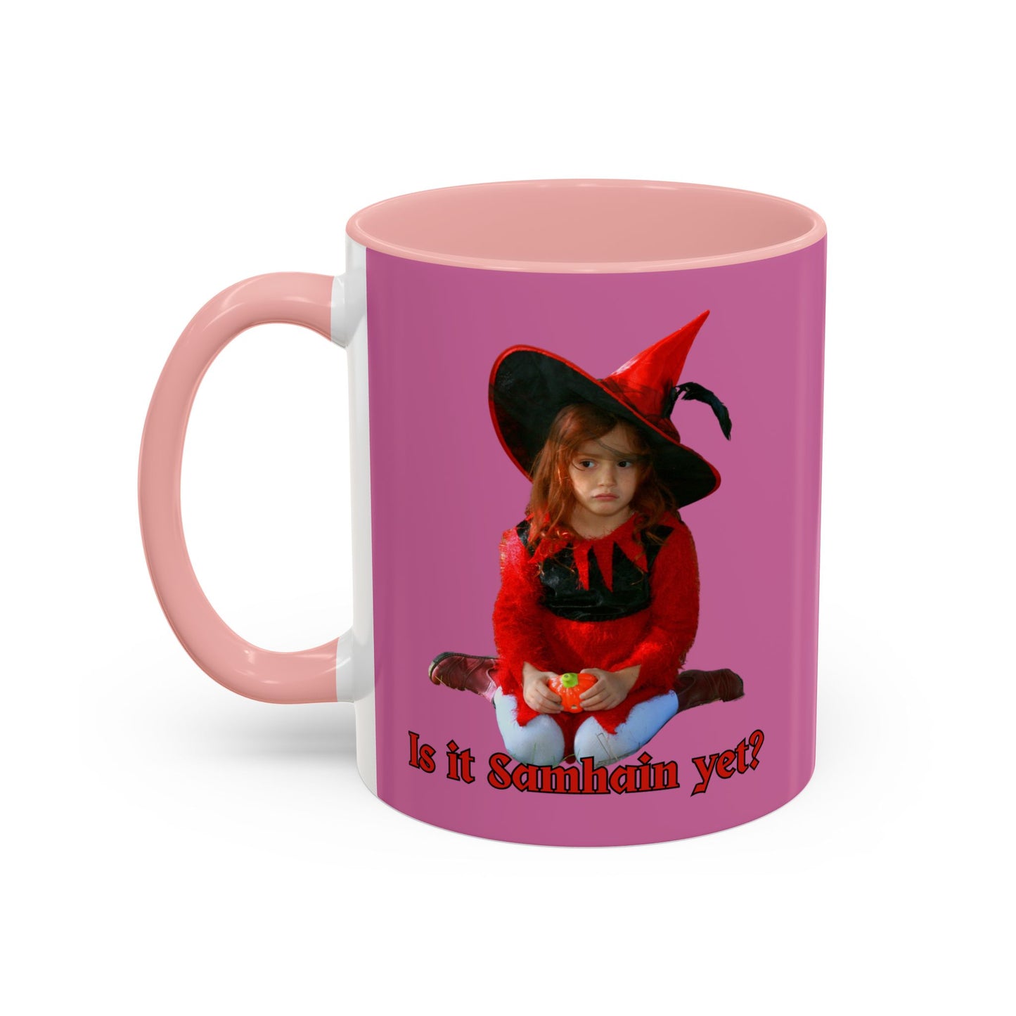 Is it Samhain yet? Pink Accent Mug by CreepyCrafts.boo