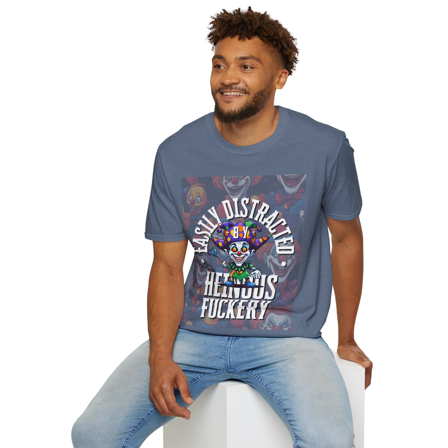 Easily Distracted by Heinous Fuckery Little Jincs DKcolors Unisex T-Shirt by cypherpunkgear.com