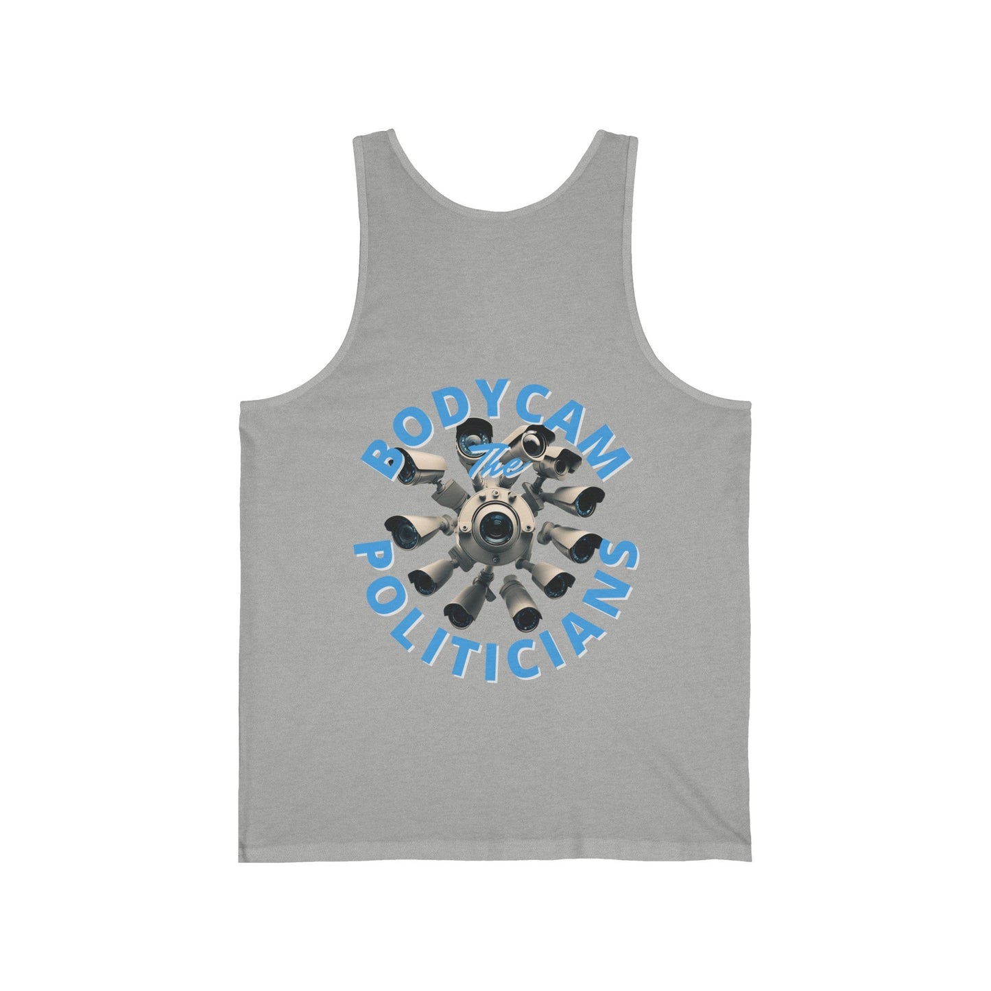 2 - sided Bodycam the Politicians Cameras Unisex Jersey Tank Top by cypherpunkgear – cypherpunkgear.com | Cypherpunk Merch